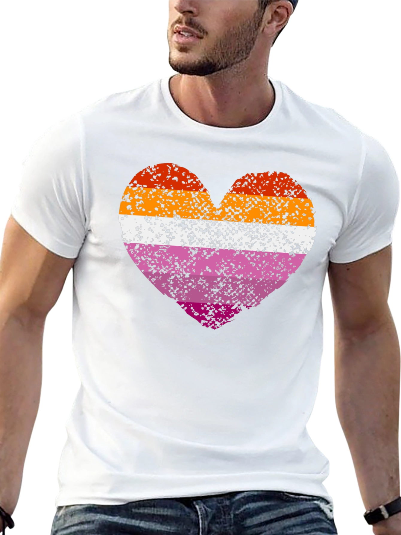 Lesbian Pride Heart Graphic T-Shirt