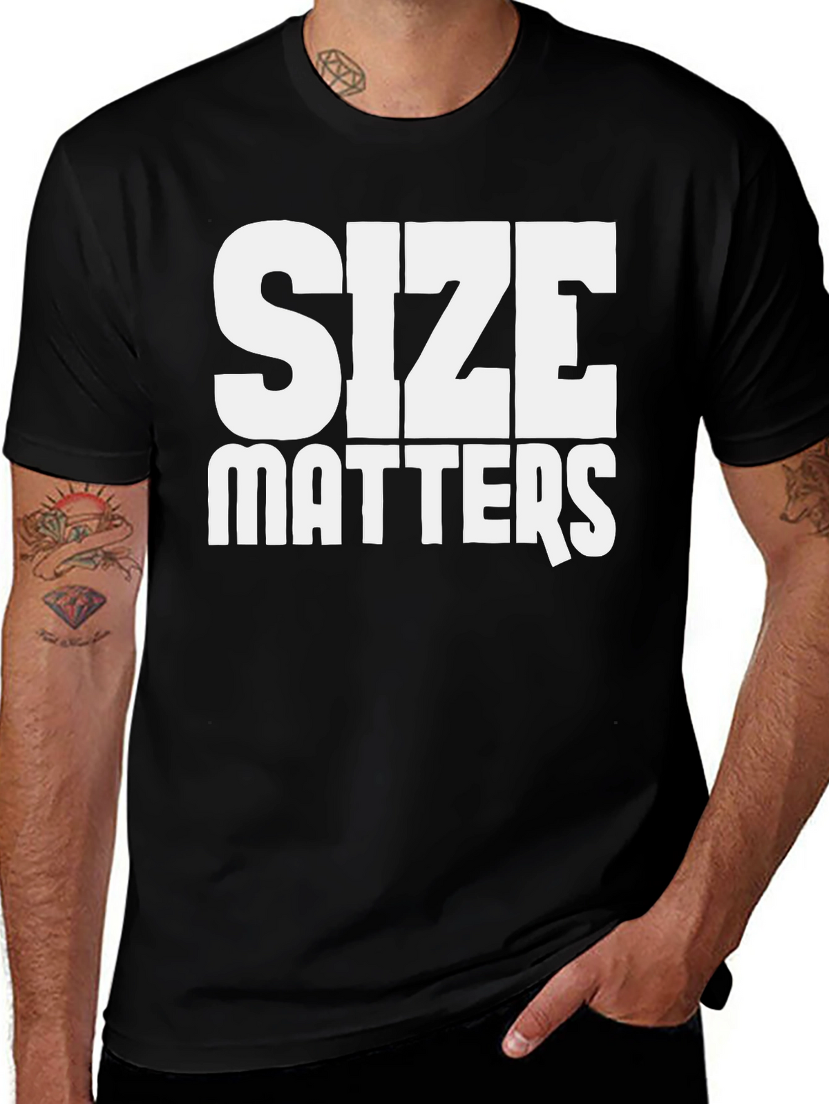 Size Matters Bold Graphic Tee - Black