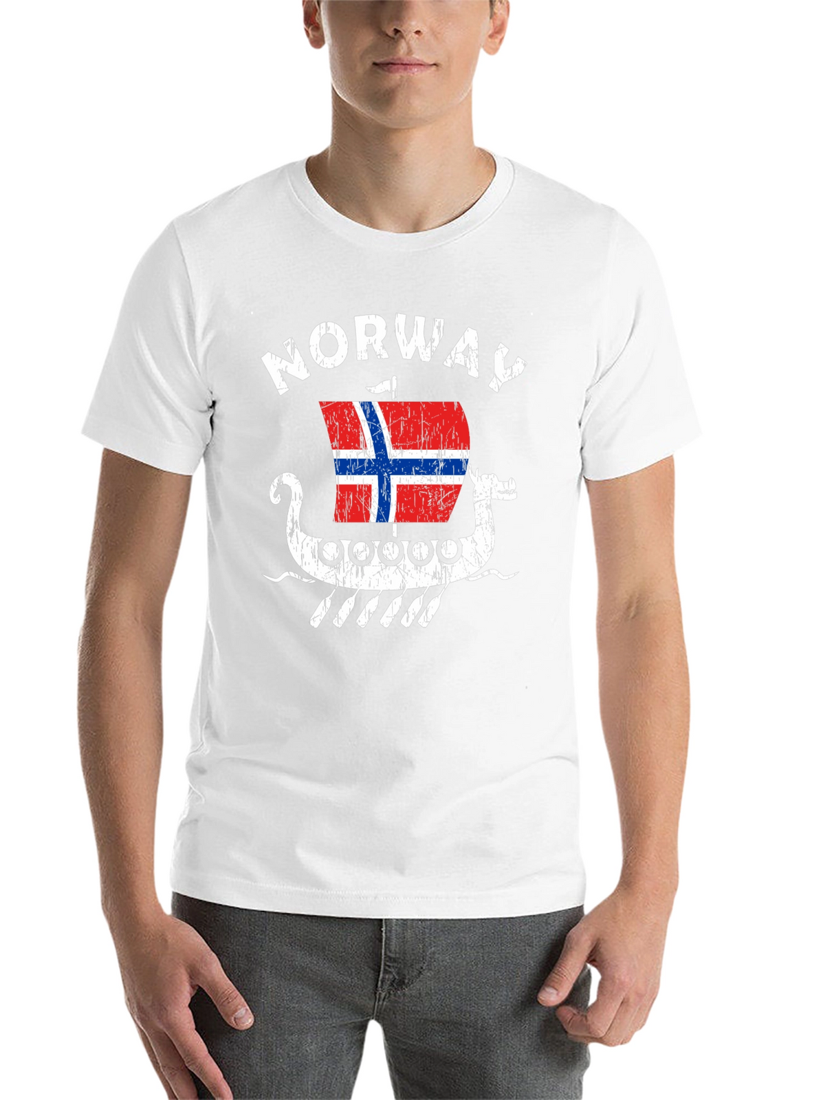 Norway Viking Ship T-Shirt - Mens Black Tee