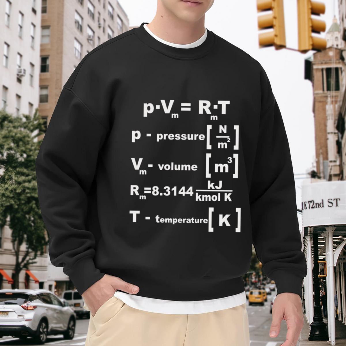 Ideal Gas Law Physics Equation Crewneck Sweatshirt | Science Thermodynamics Formula Pullover, Engineer Nerd Gift