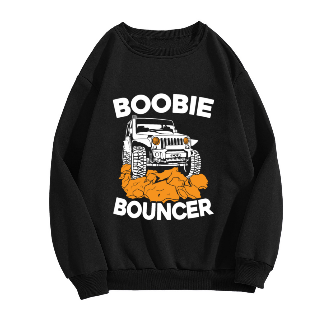 Boobie Bouncer Jeep Off-Road Rock Crawler Crewneck Sweatshirt | Funny 4x4 Wrangler Humor Pullover, Jeep Lover Gift