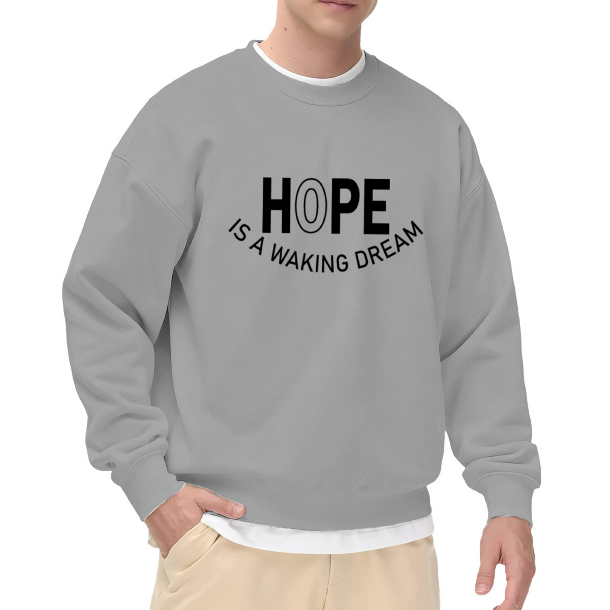 Hope Is A Waking Dream Sweatshirt | Minimalist Letter Logo Graphic Crewneck, Inspirational Quote Pullover Top, Encouragement Gift for Women Men