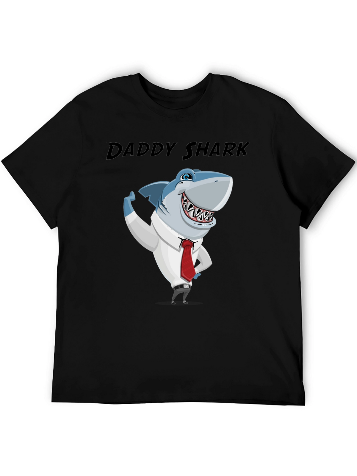 Daddy Shark Graphic Tee - Black Cotton Blend