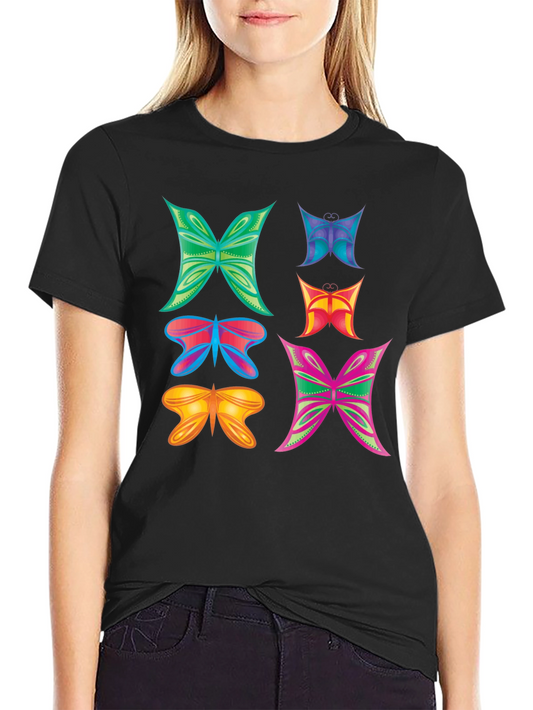 Butterfly Graphic Tee - Colorful Abstract Design