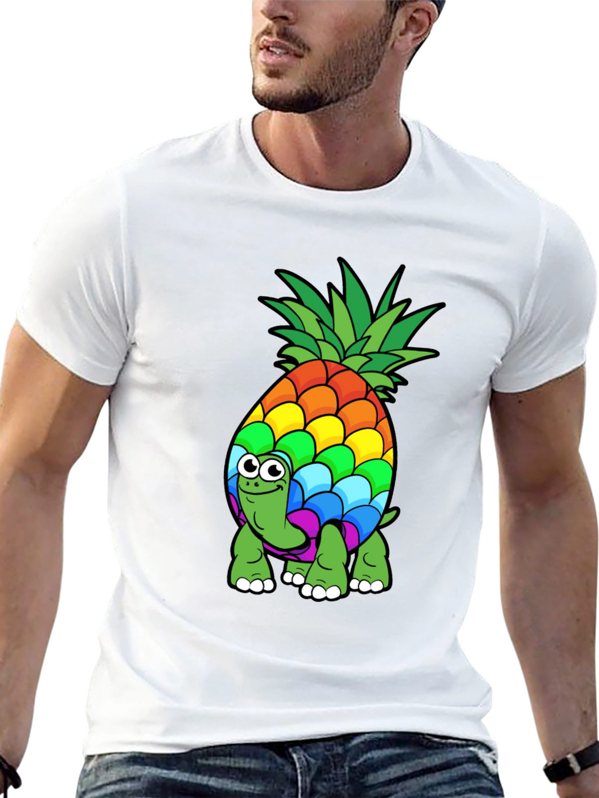 Rainbow Pineapple Turtle T-Shirt - Fun & Unique Design