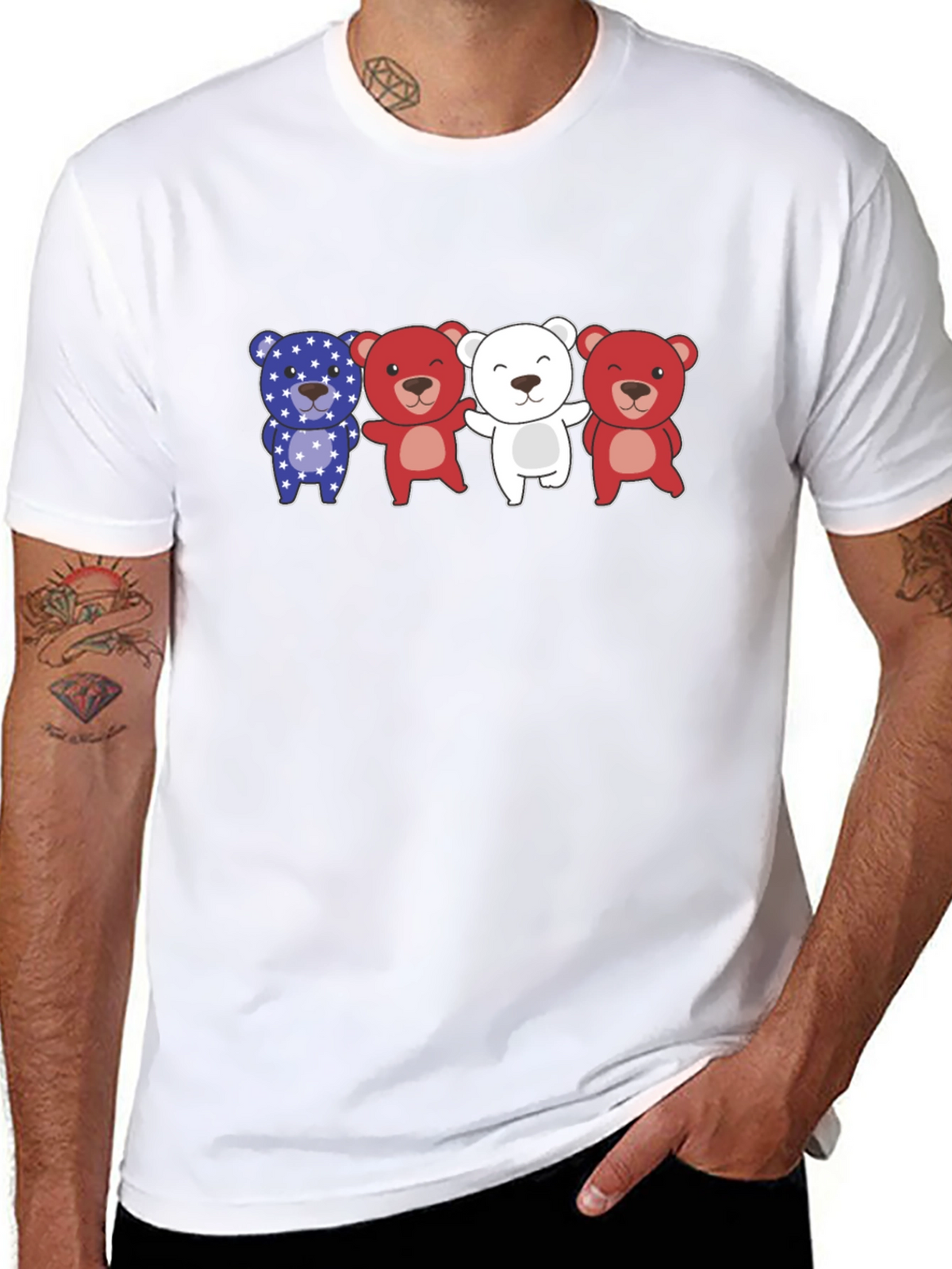 Patriotic Bears Graphic T-Shirt