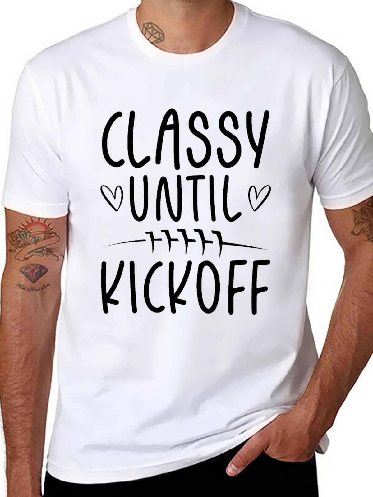 Classy Until Kickoff Black Graphic Tee