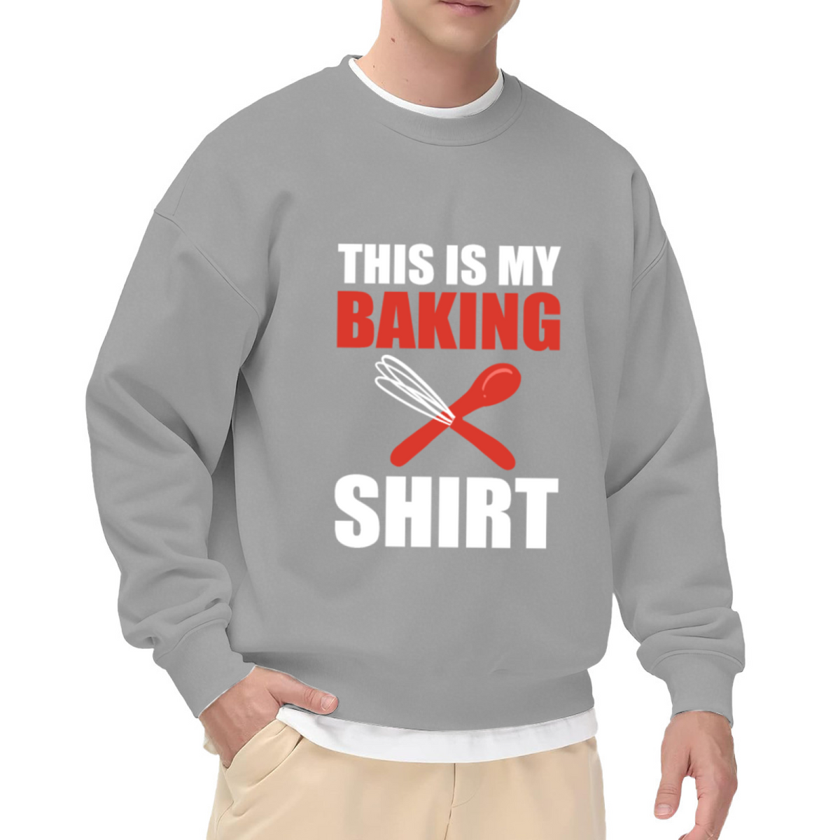 This Is My Baking Shirt Sweatshirt | Whisk And Spoon Graphic Crewneck, Funny Baker Pullover Top, Baking Gift for Bakers Women Men