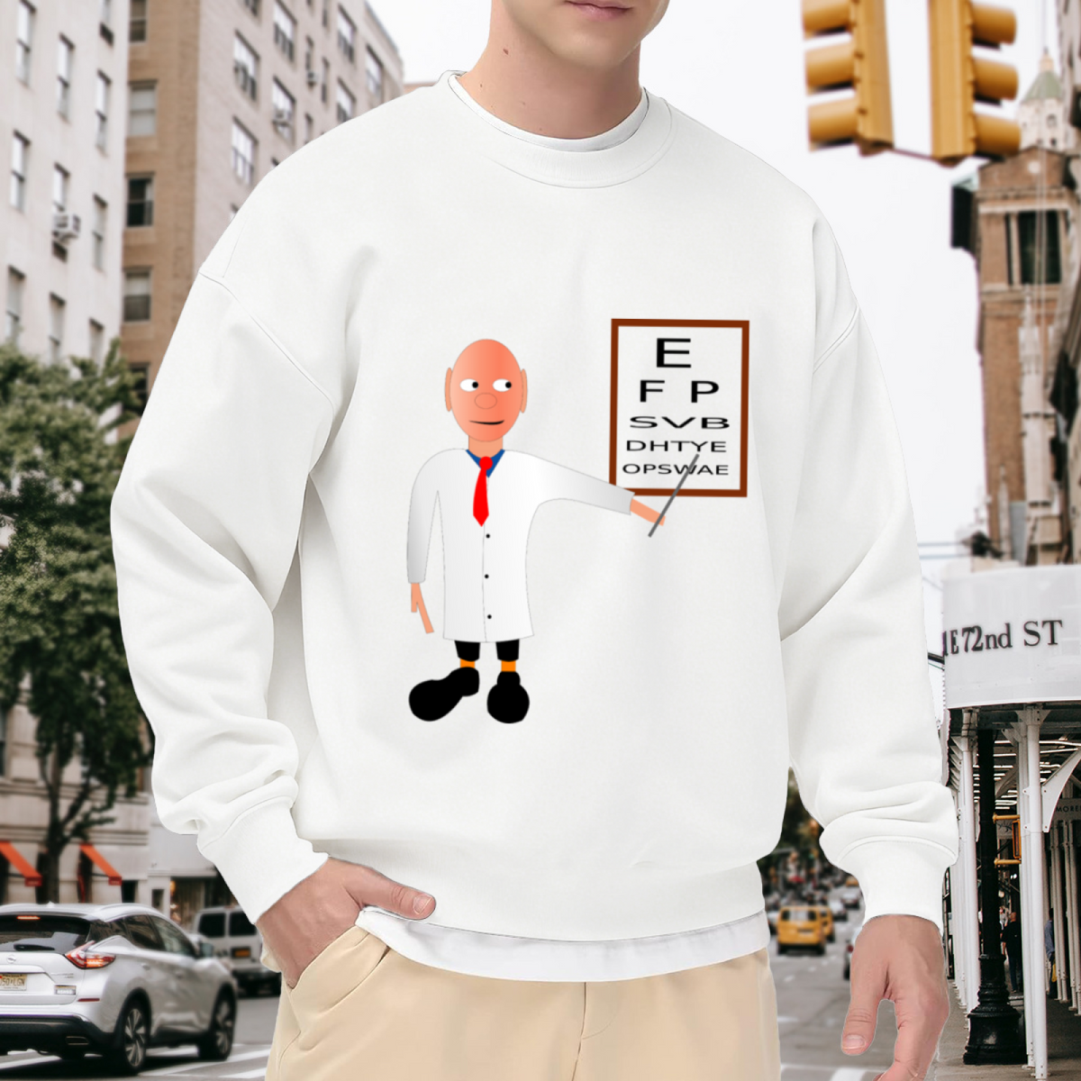Eye Doctor Optometrist Crewneck Sweatshirt - Funny Eye Chart Graphic Pullover, Optometry Student Gift, Vision Care Top