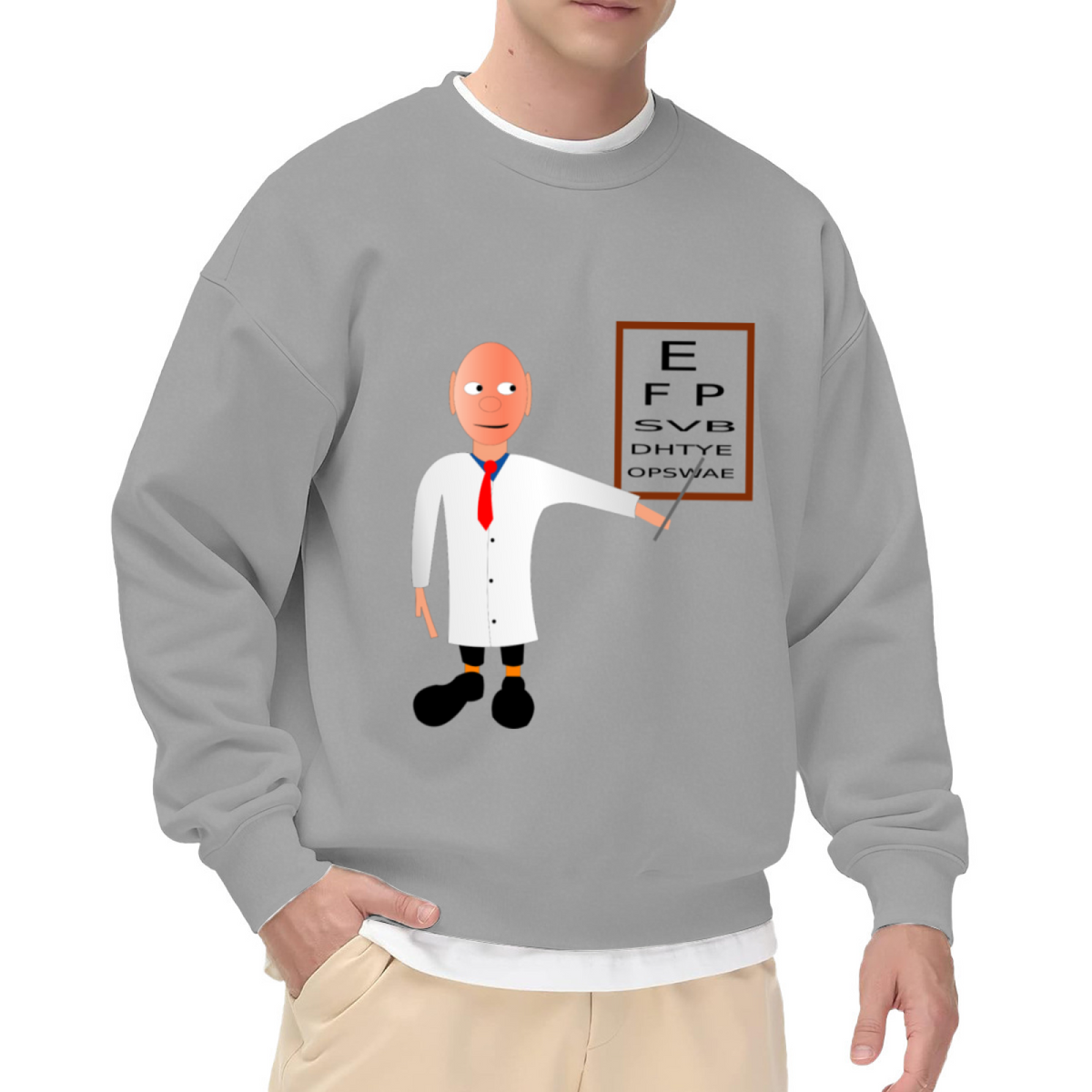 Eye Doctor Optometrist Crewneck Sweatshirt - Funny Eye Chart Graphic Pullover, Optometry Student Gift, Vision Care Top
