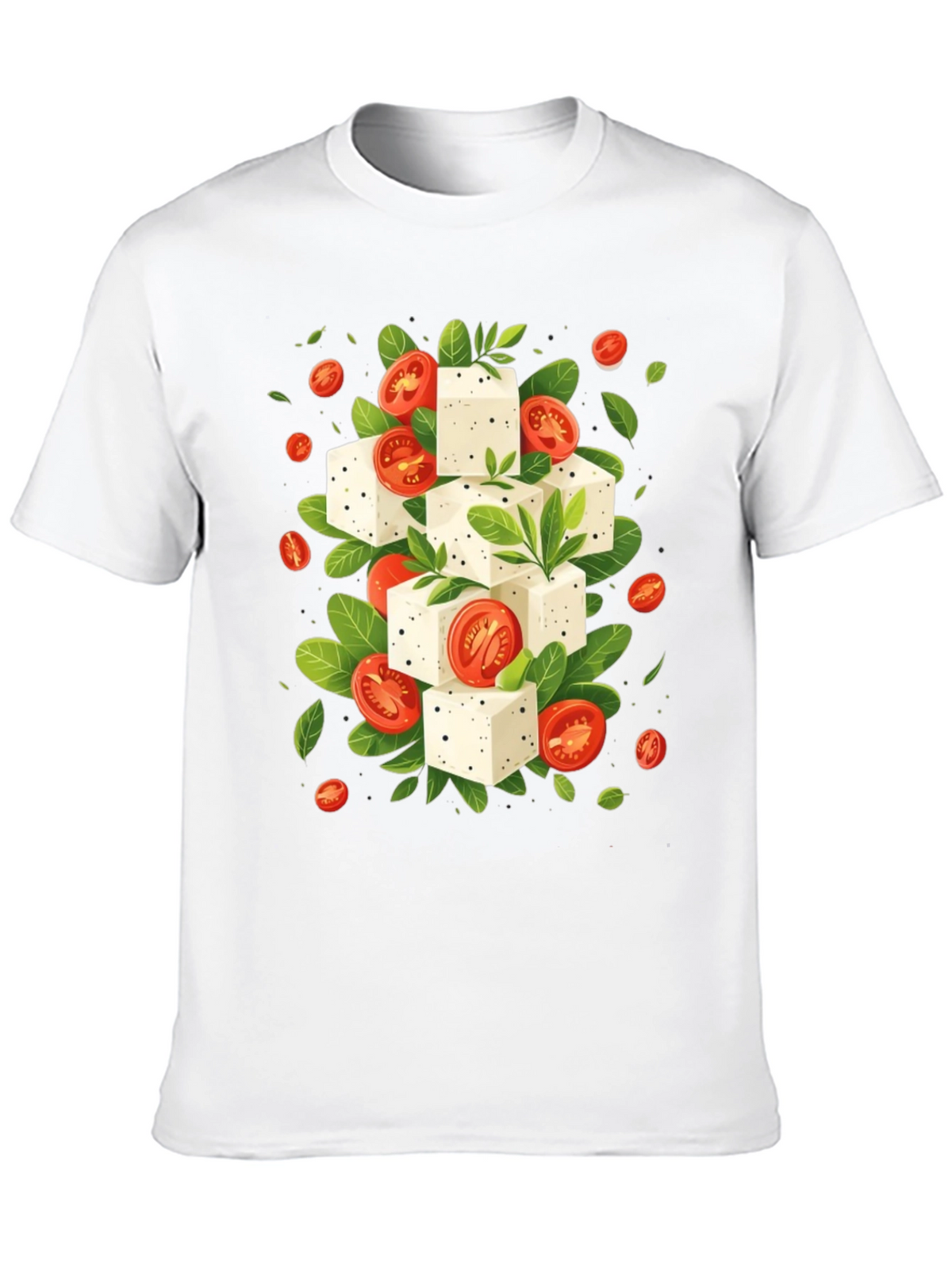 Feta & Tomato T-Shirt - Black Cotton Tee