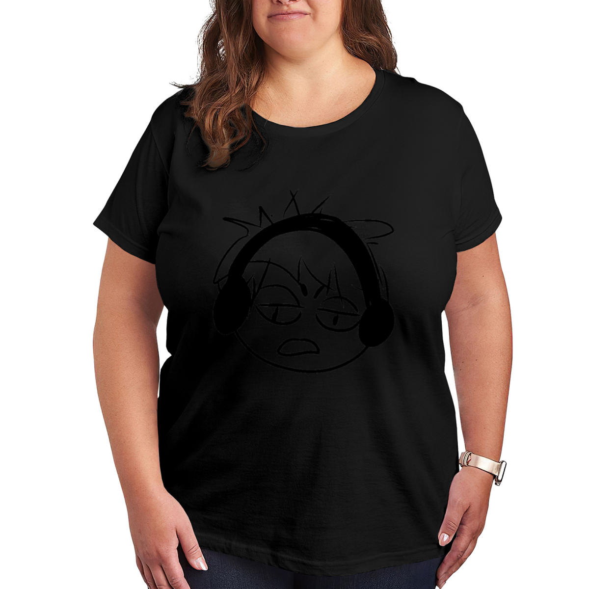 Grumpy Anime Boy With Headphones Meme T-Shirt