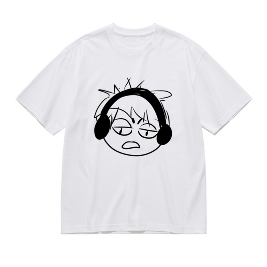 Grumpy Anime Boy With Headphones Meme T-Shirt