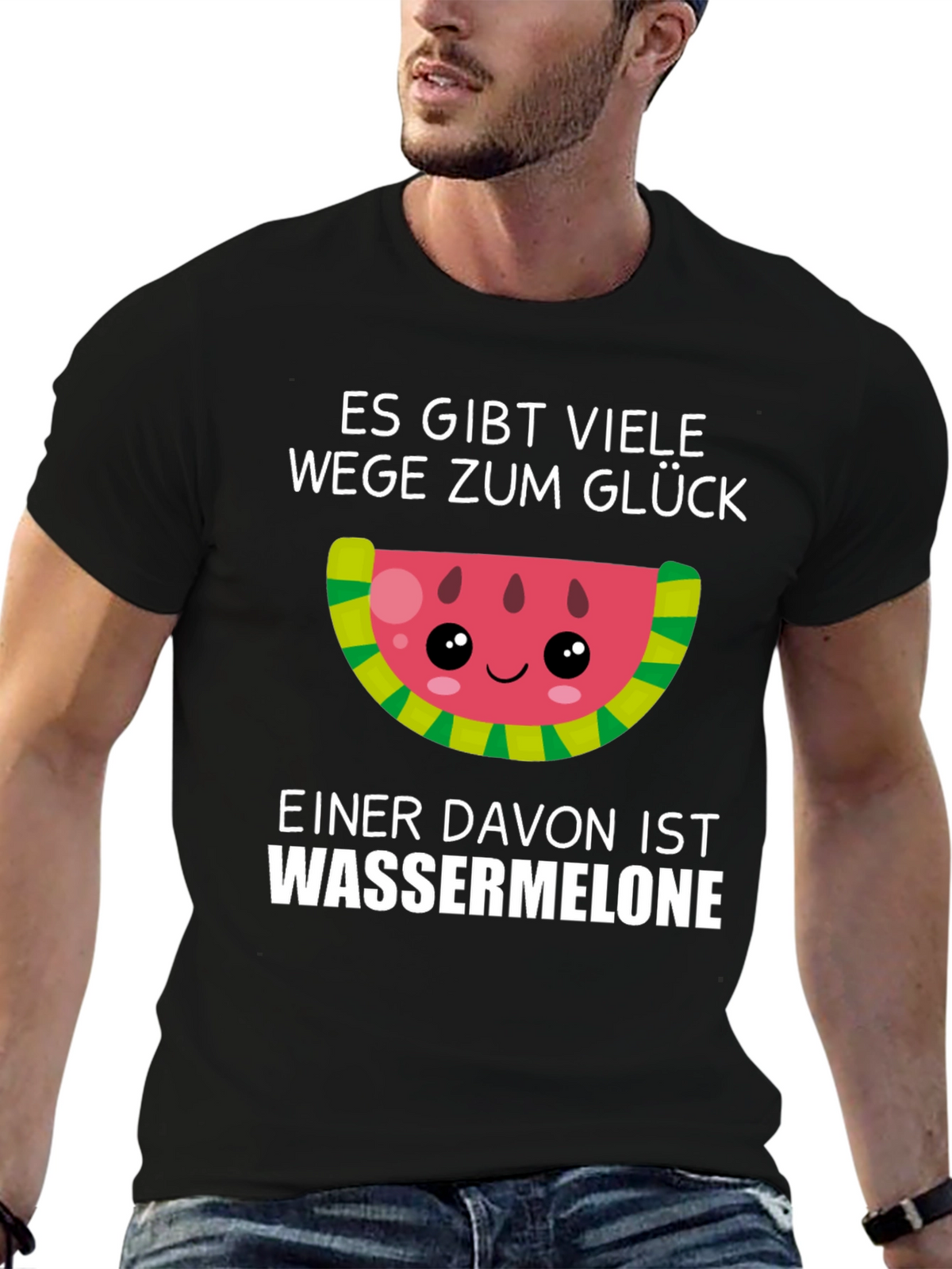 Funny Watermelon Glück T-Shirt - German Saying