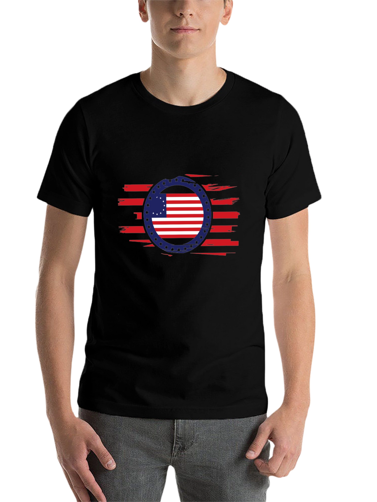 American Flag Patriotic Graphic T-Shirt