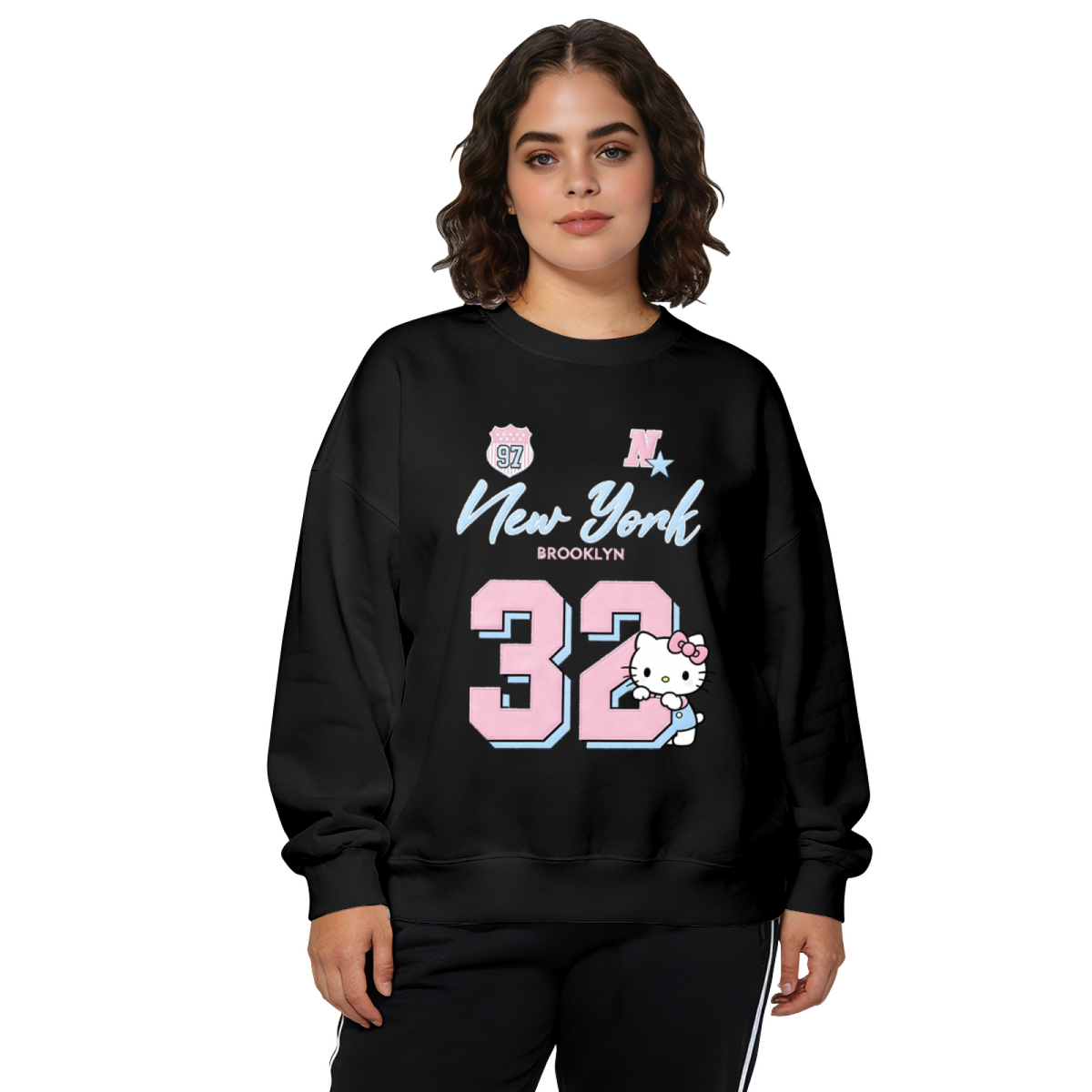 New York Brooklyn 32 Hello Kitty Sporty Crewneck Sweatshirt