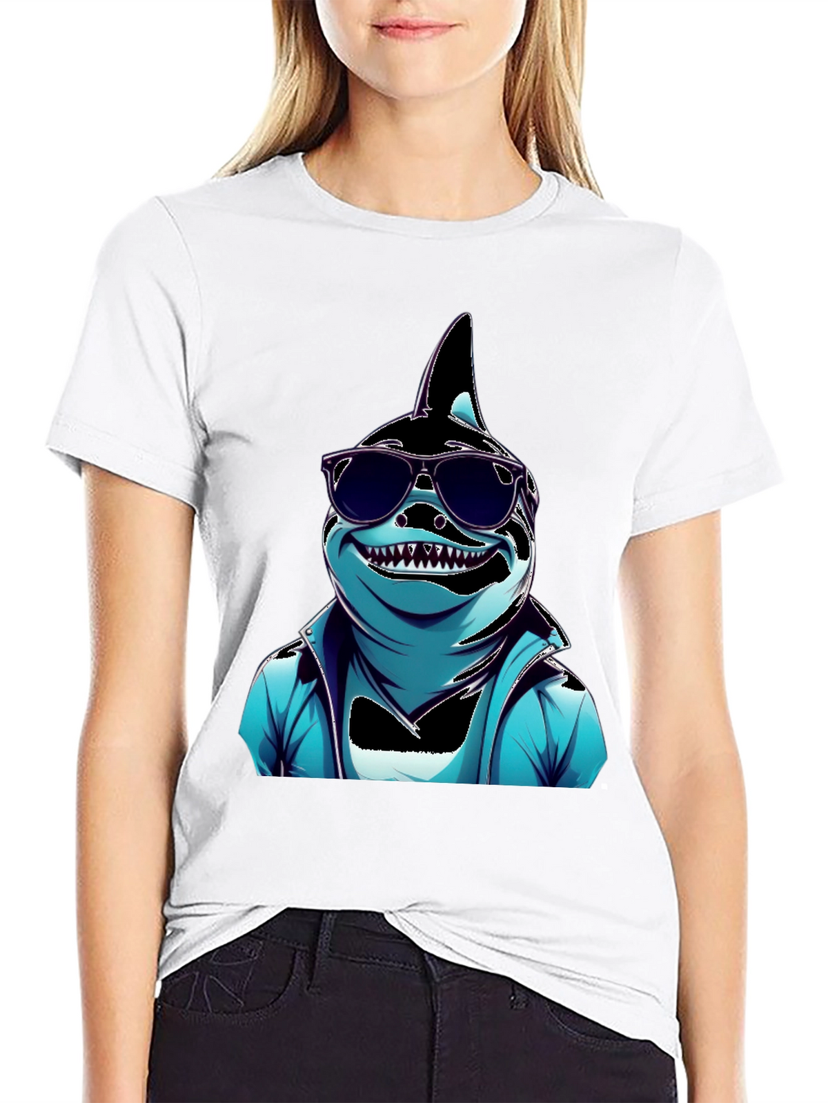 Cool Cartoon Shark Graphic Tee