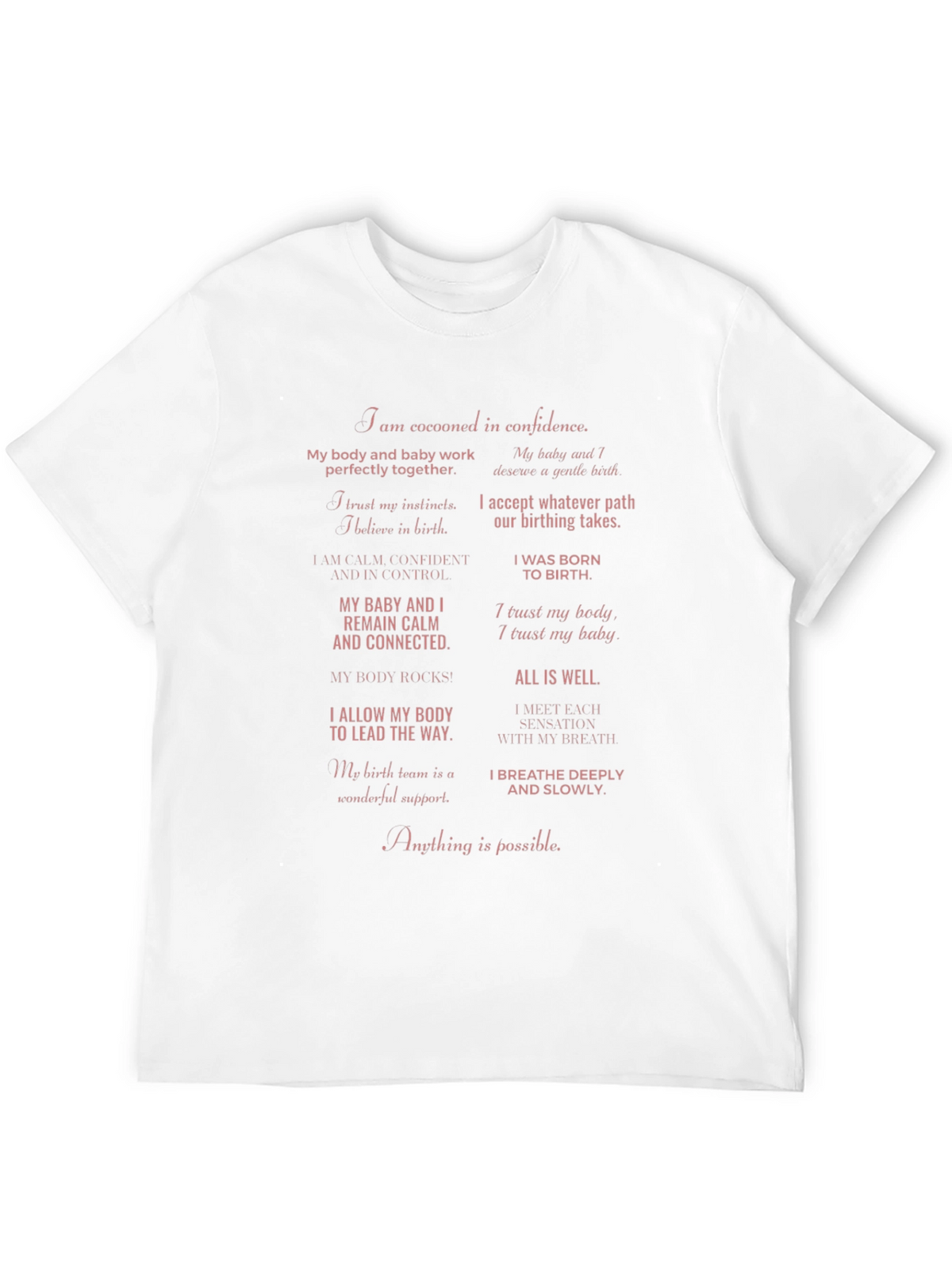 Empowered Birth Affirmations T-Shirt
