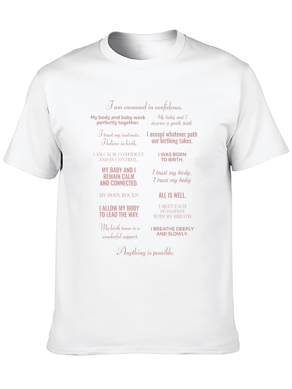 Empowered Birth Affirmations T-Shirt