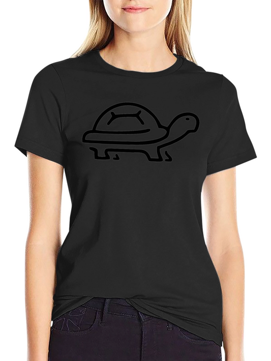 Turtle Graphic Tee - Black Cotton T-Shirt