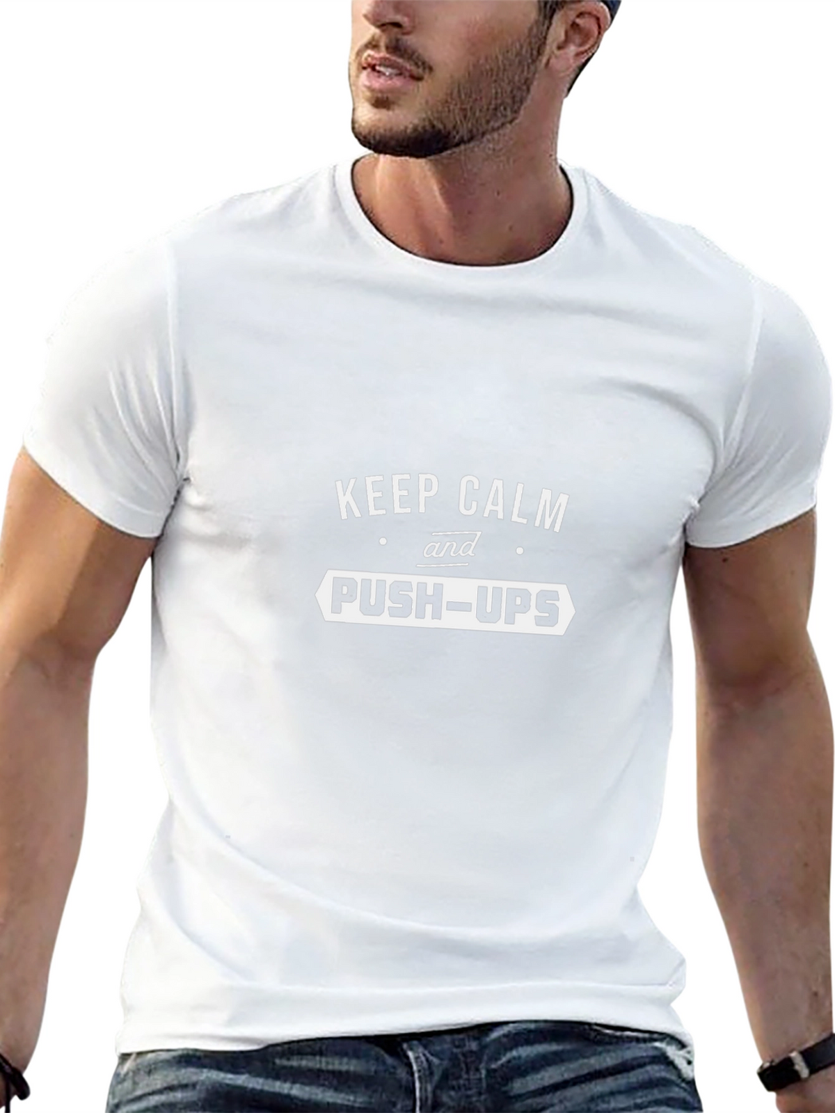 Keep Calm and Push-Ups Graphic Tee