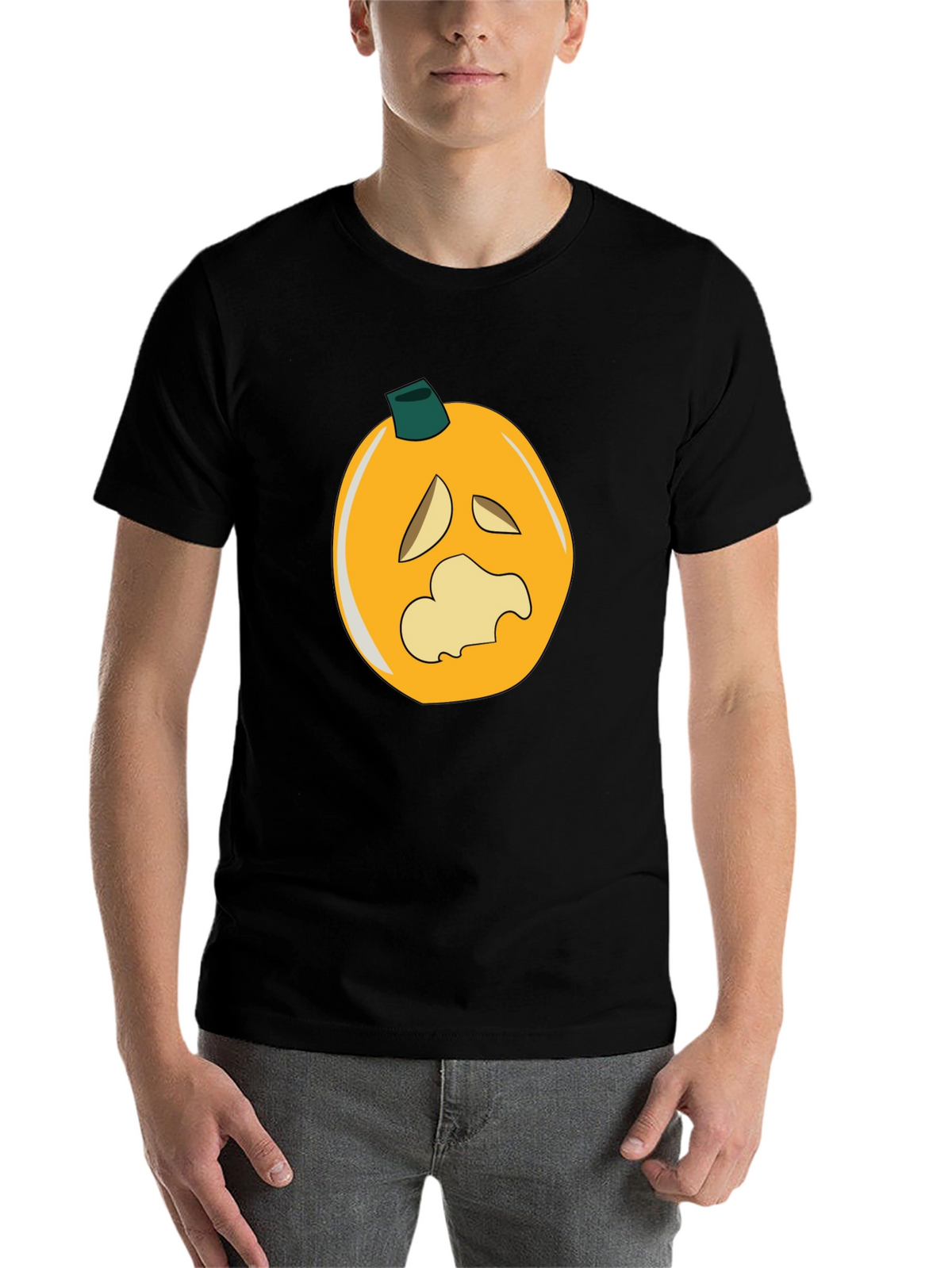 Spooky Pumpkin Graphic Black T-Shirt