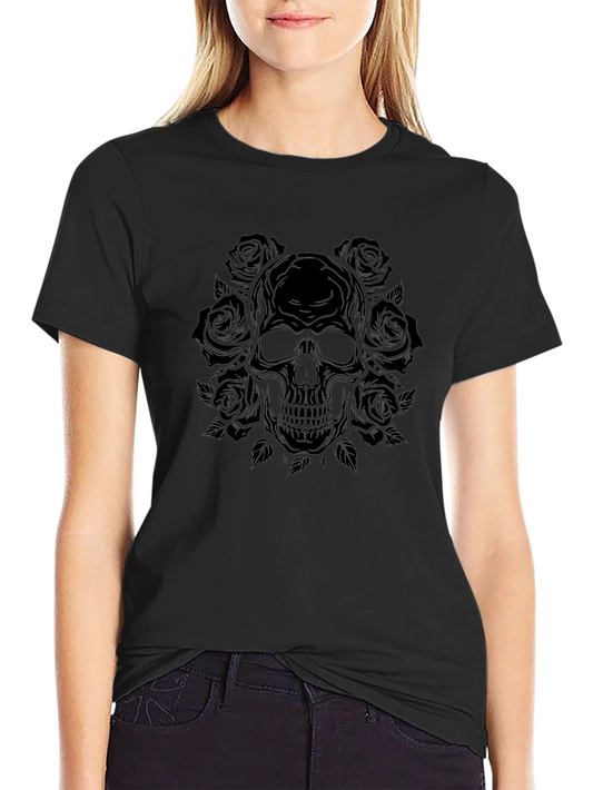 Skull & Roses Graphic Tee - Mens Black T-Shirt