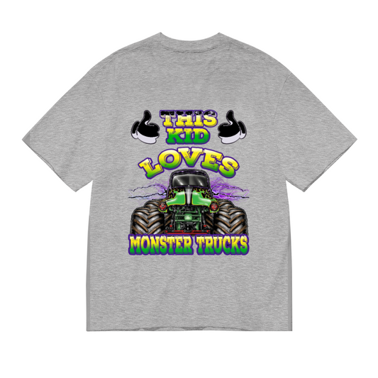 Colorful This Kid Loves Monster Trucks Cool Kids Shirt