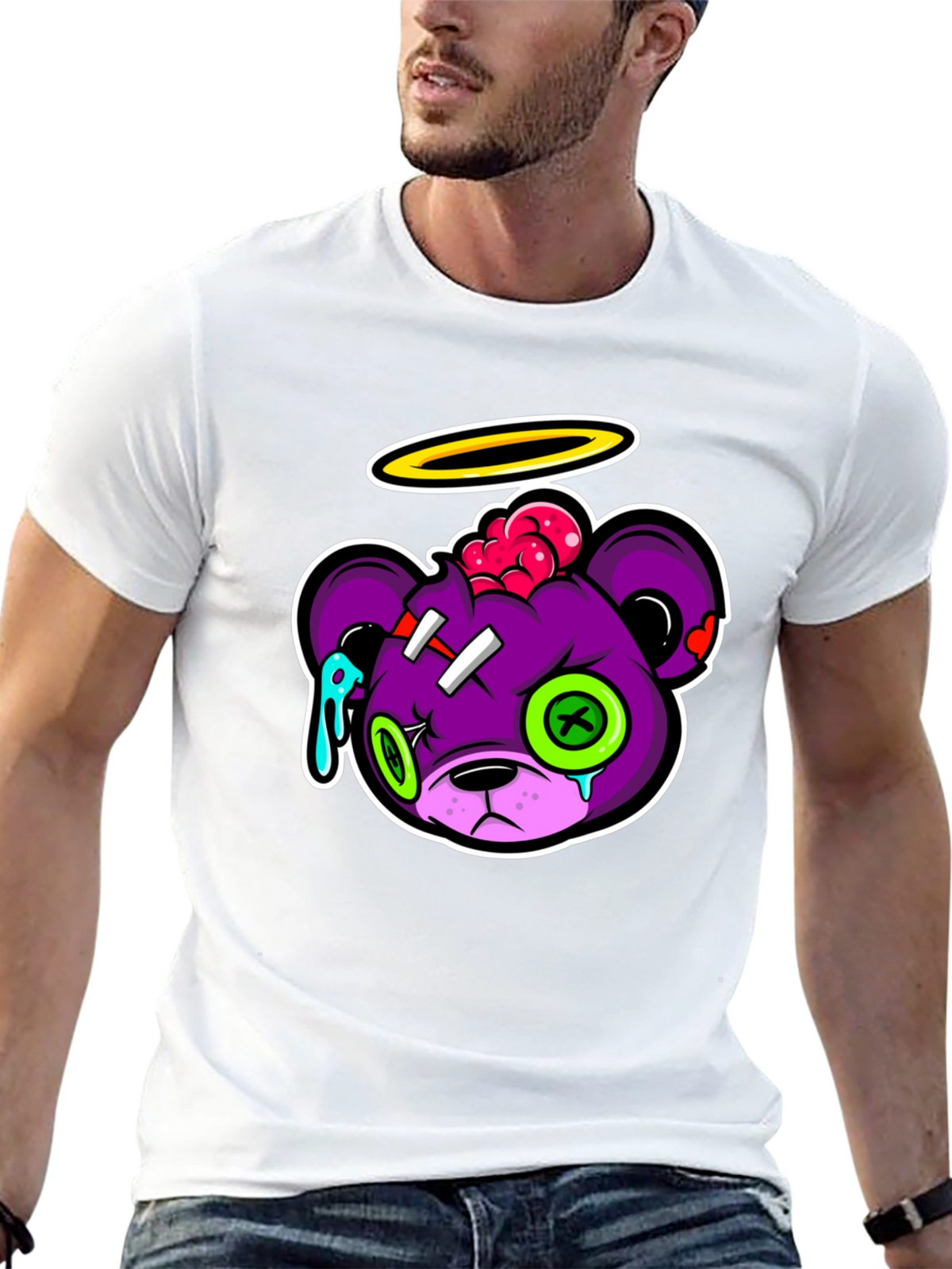 Zombie Bear Graphic T-Shirt