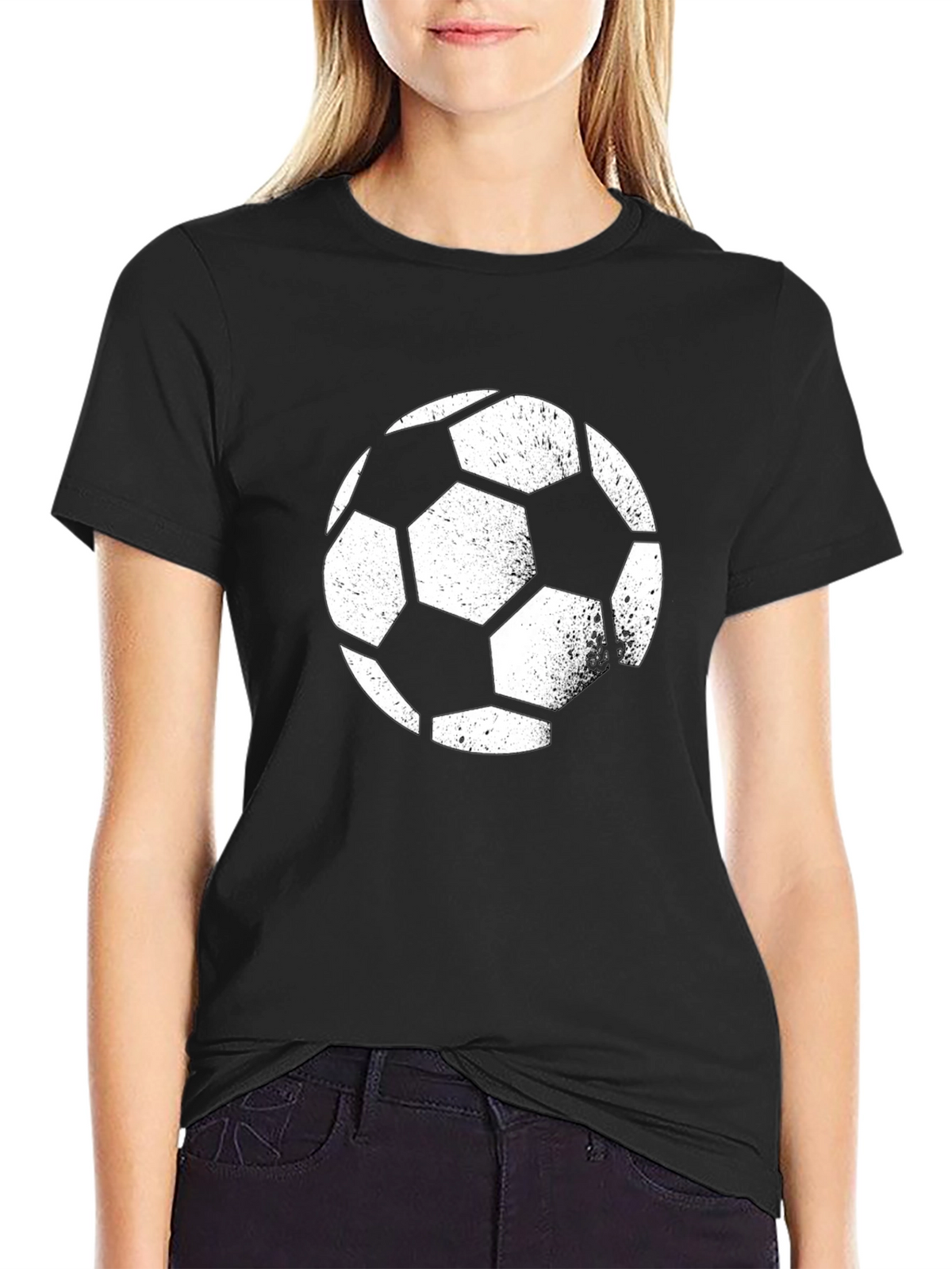 Soccer Ball Graphic Tee - Black Casual Shirt