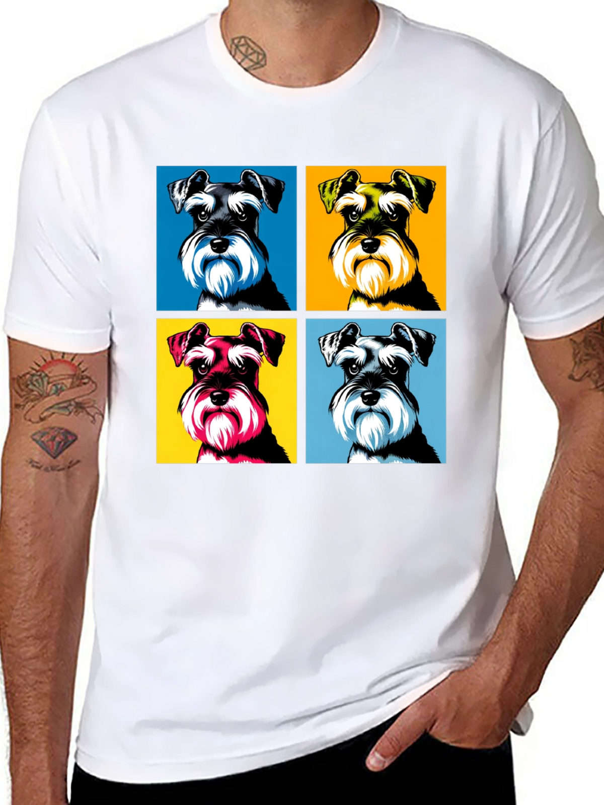 Schnauzer Pop Art T-Shirt - Unique Dog Lover Tee