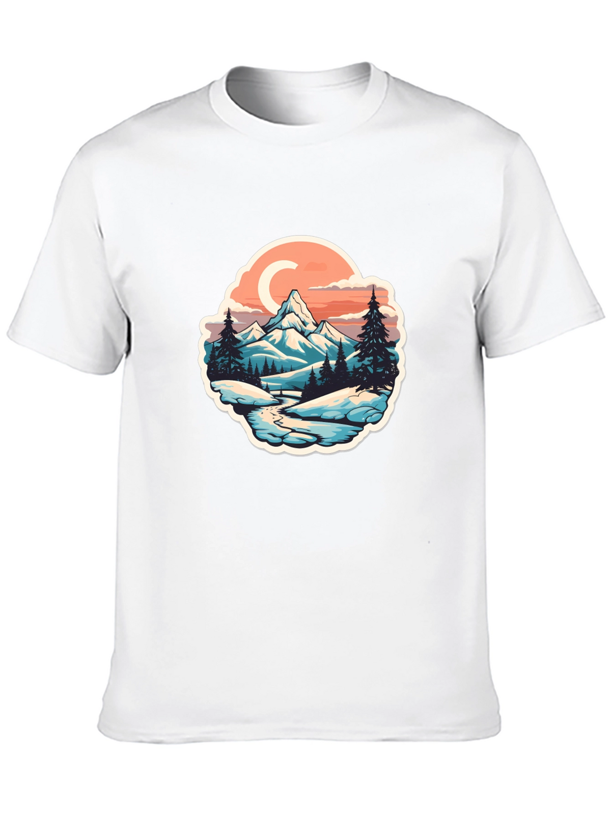 Mountain River Graphic Black T-Shirt
