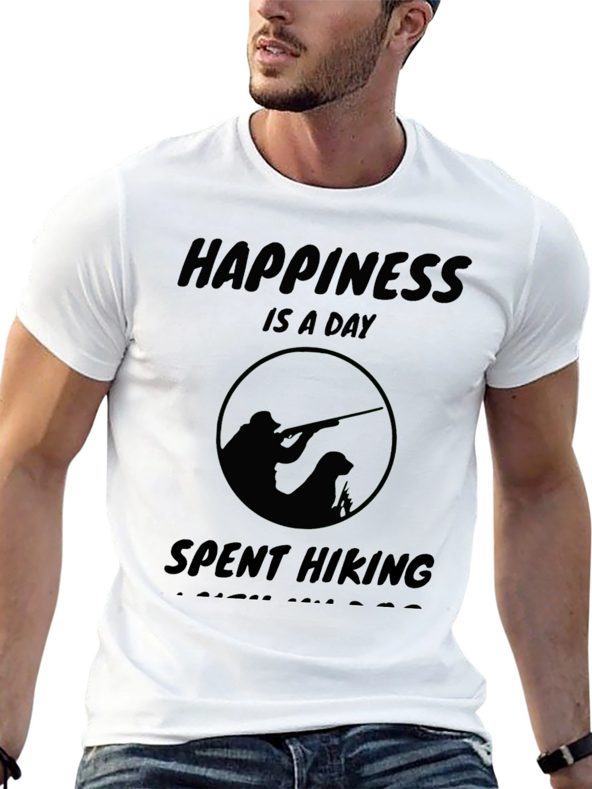Happiness Is A Day Spent Hiking Black T-Shirt