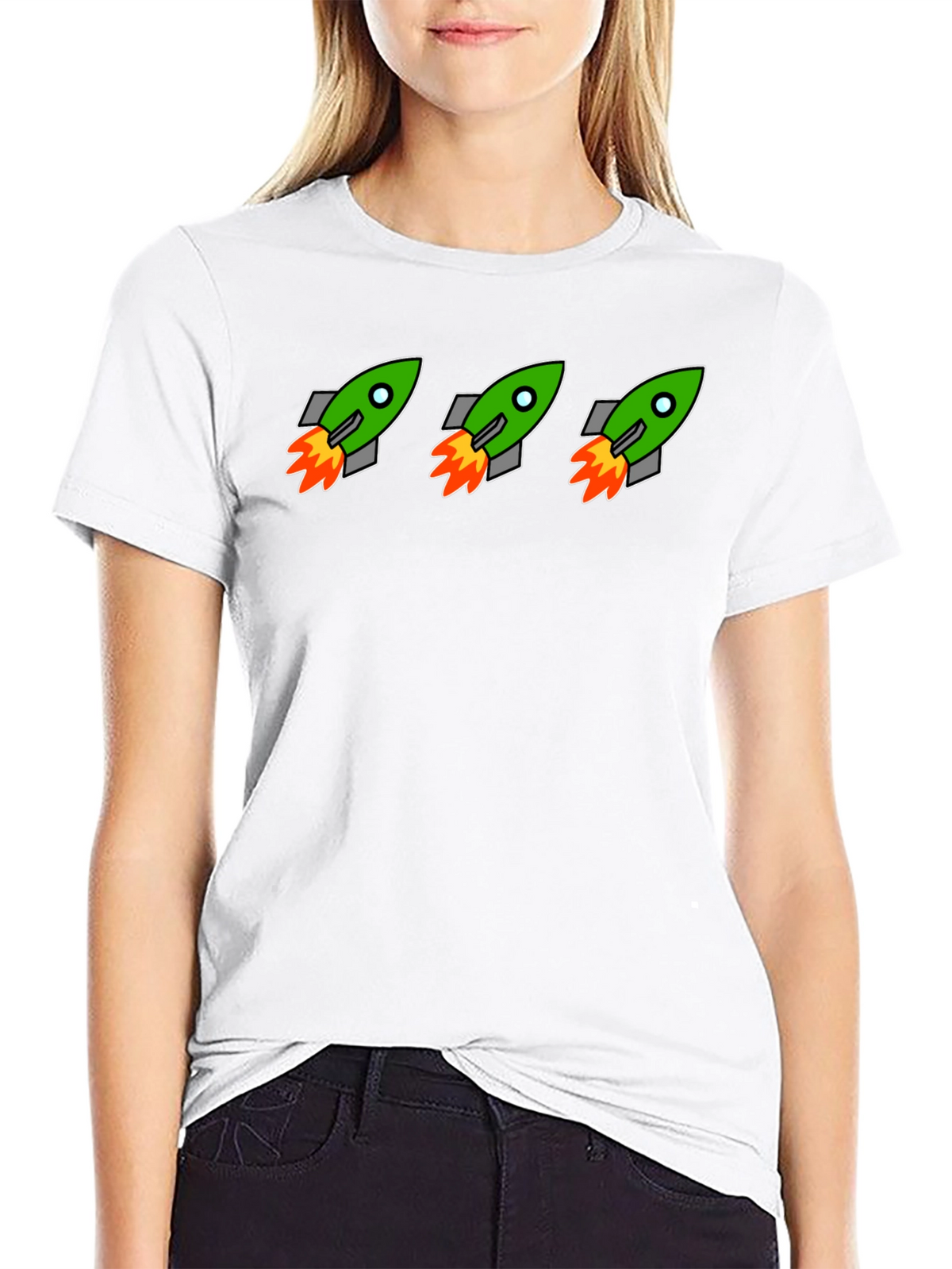 Rocket Launch Graphic Tee - Black Crewneck T-Shirt