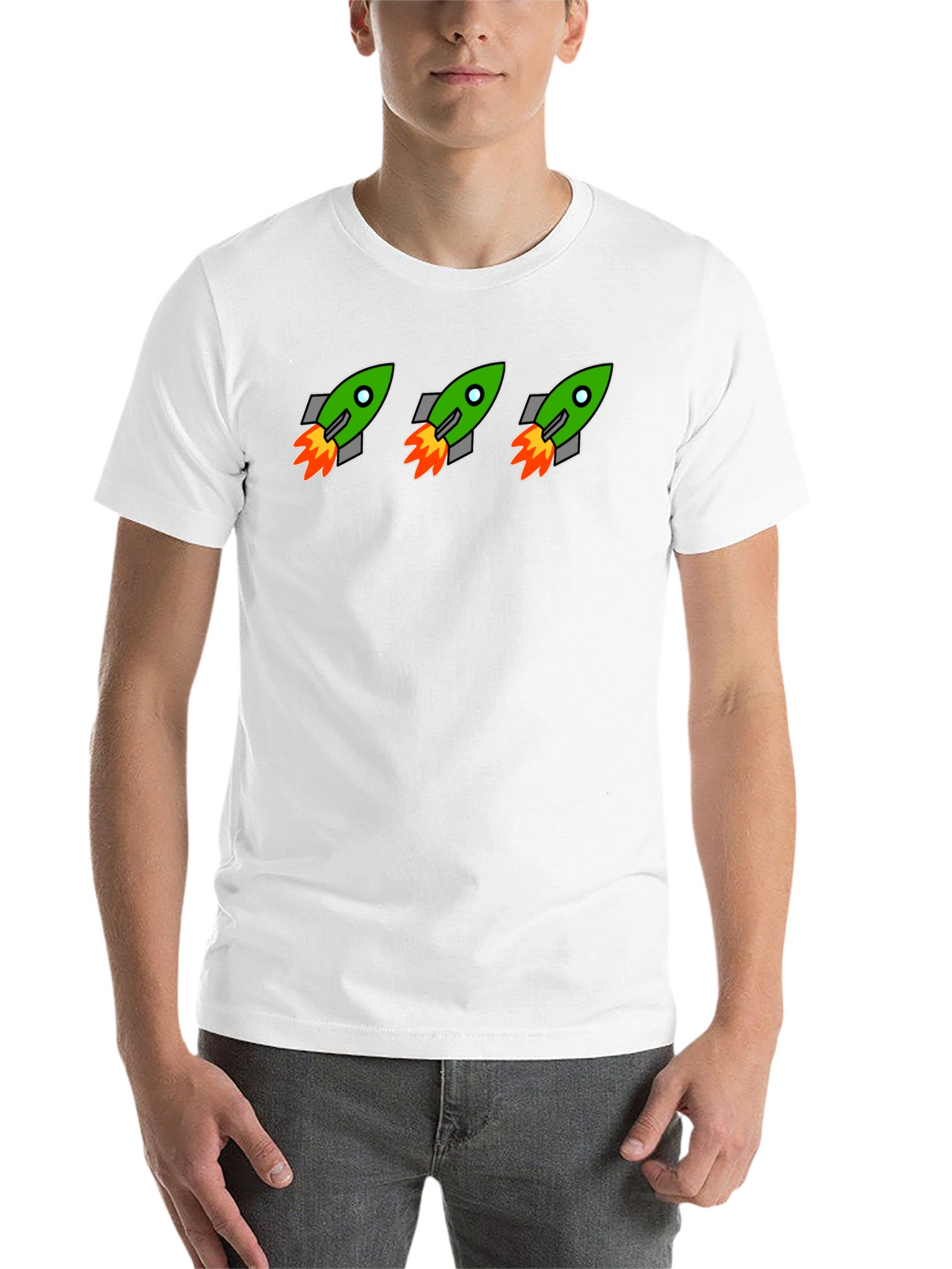Rocket Launch Graphic Tee - Black Crewneck T-Shirt