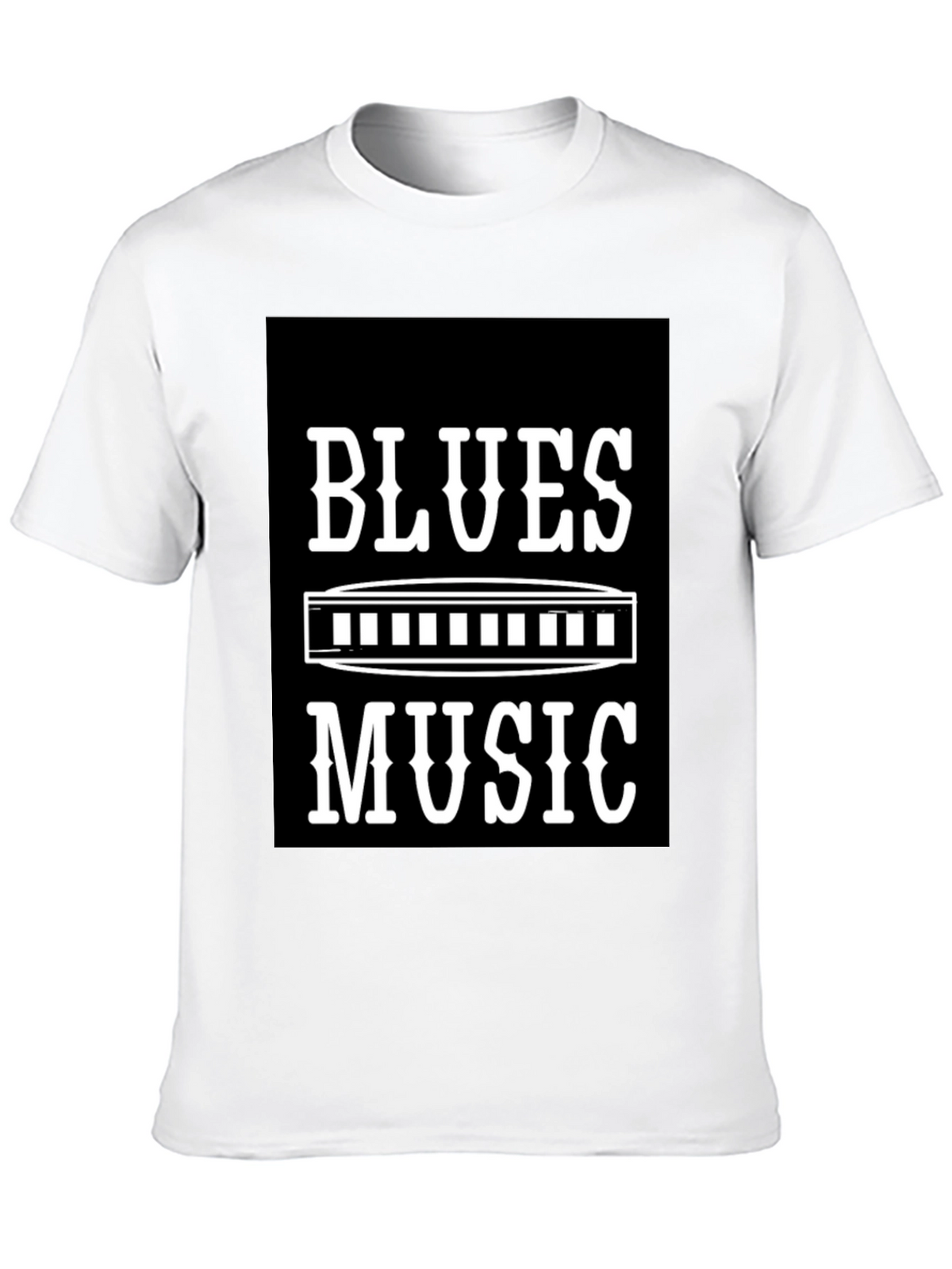 Blues Music T-Shirt - Harmonica Design