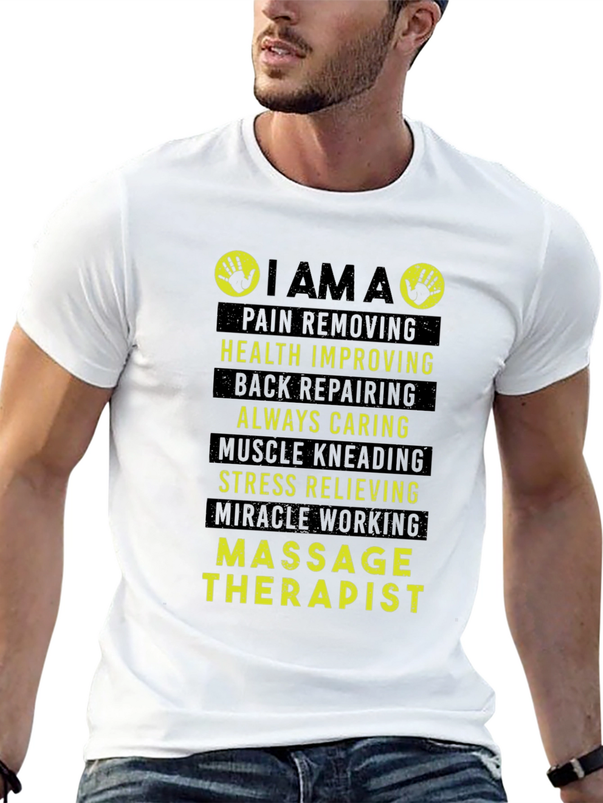 Massage Therapist T-Shirt - Pain Removing Health Improving Design