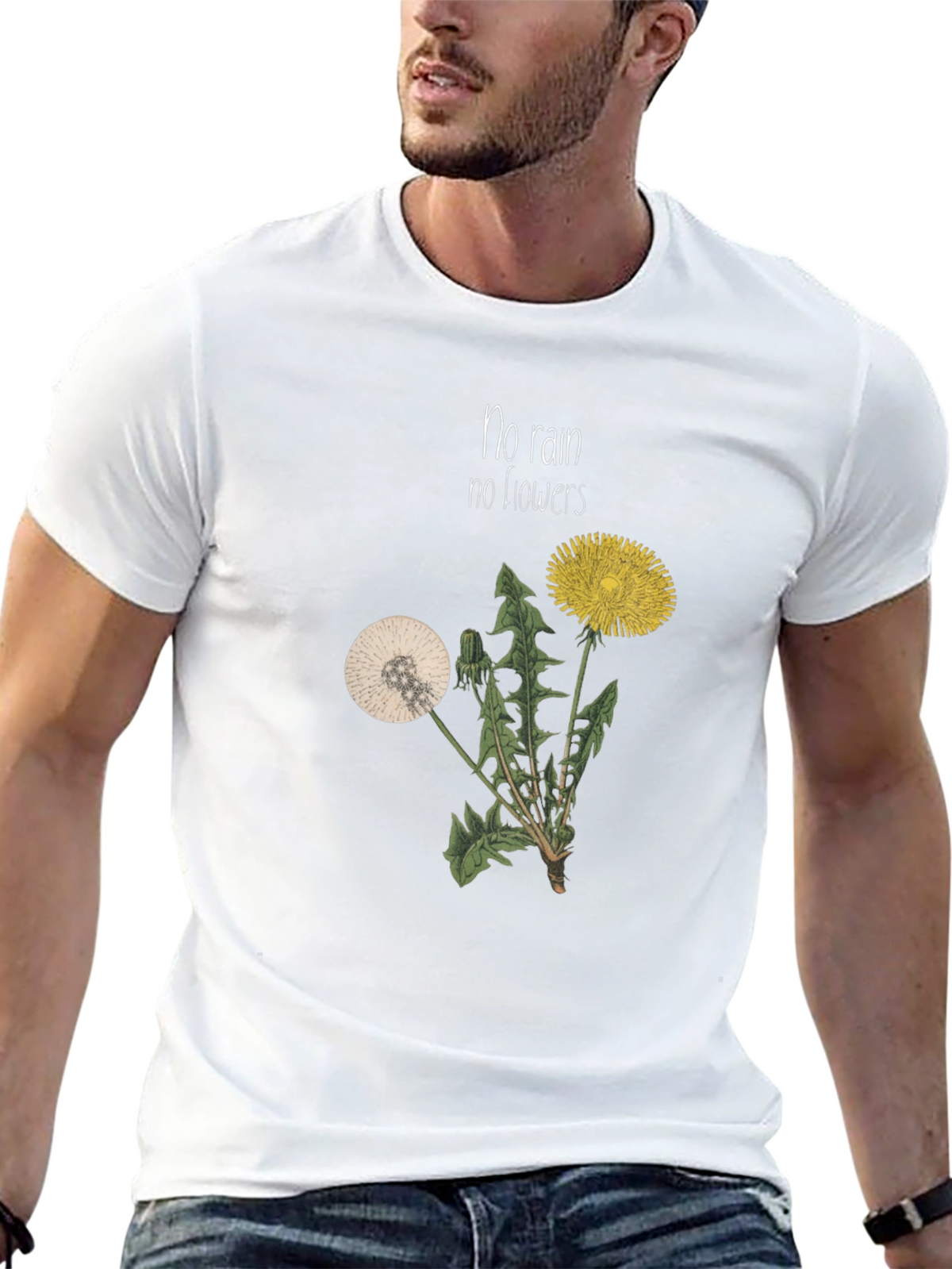 No Rain No Flowers Graphic T-Shirt - Black