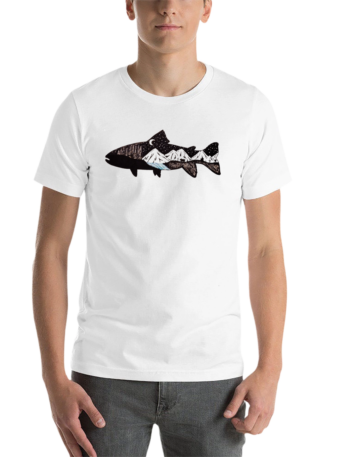 Fish Graphic Tee - Black Cotton Blend