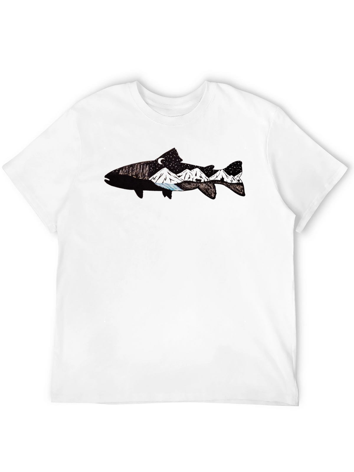 Fish Graphic Tee - Black Cotton Blend