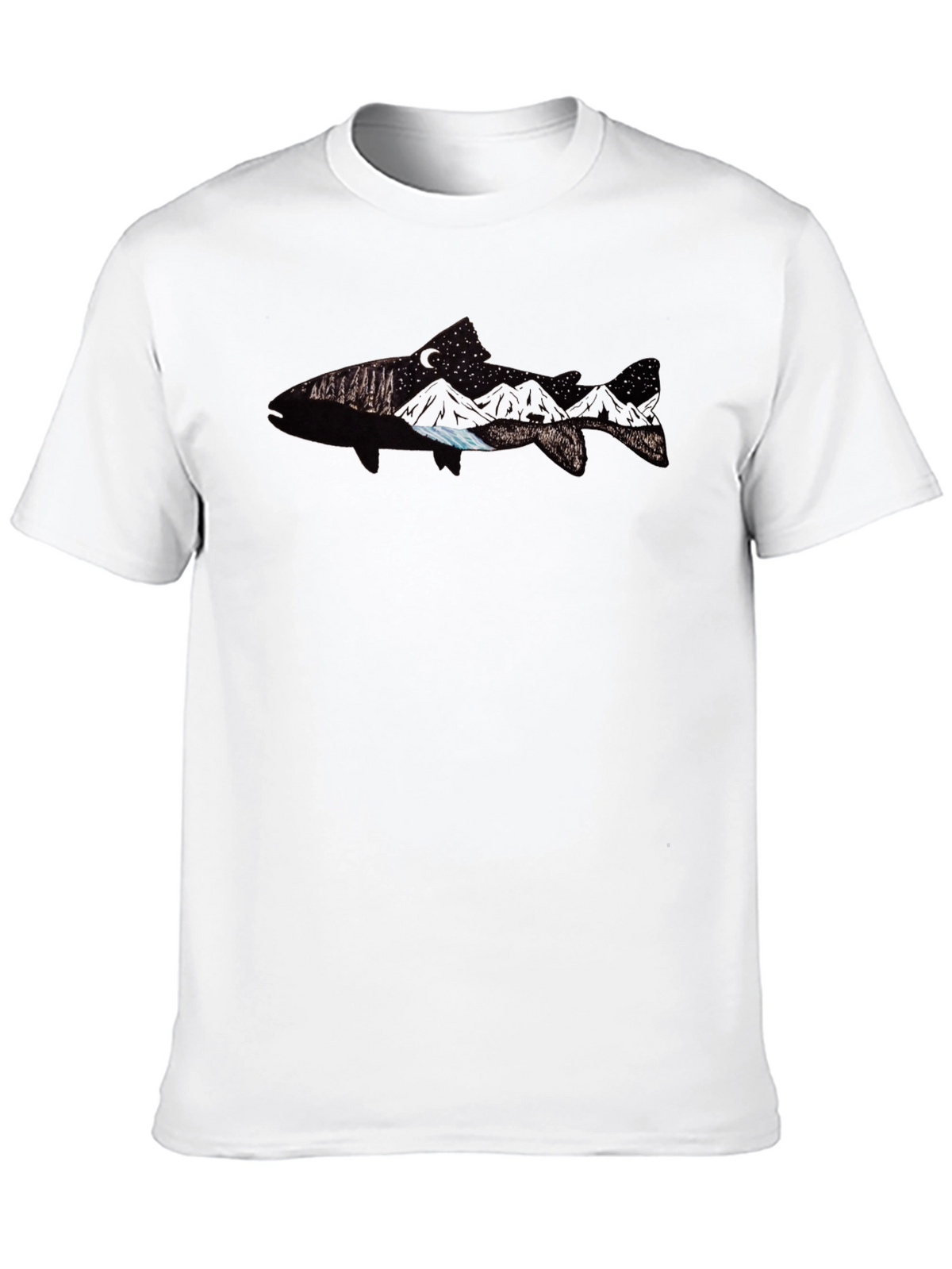 Fish Graphic Tee - Black Cotton Blend