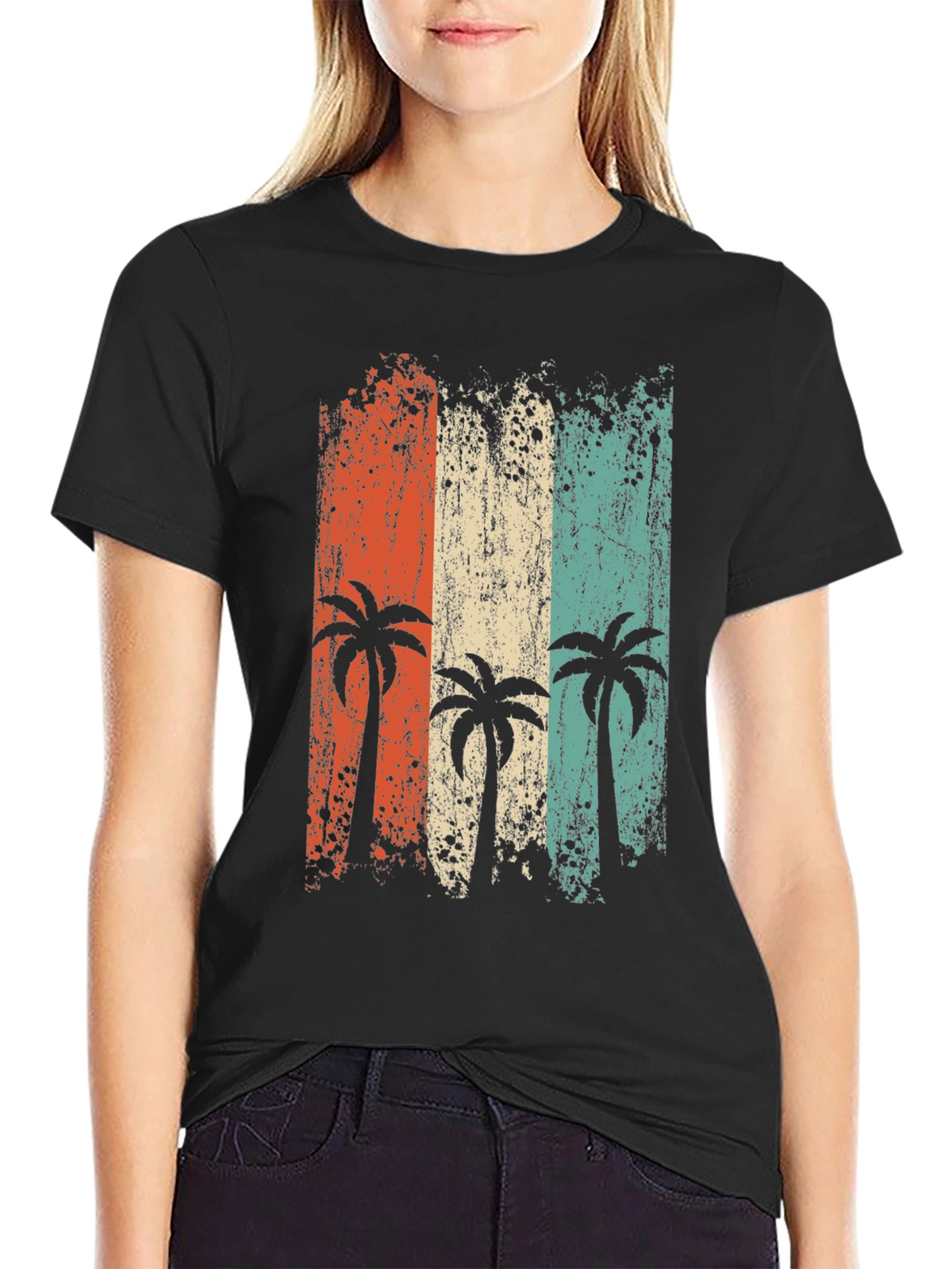 Retro Palm Tree Graphic Tee - Beach Vibes T-Shirt