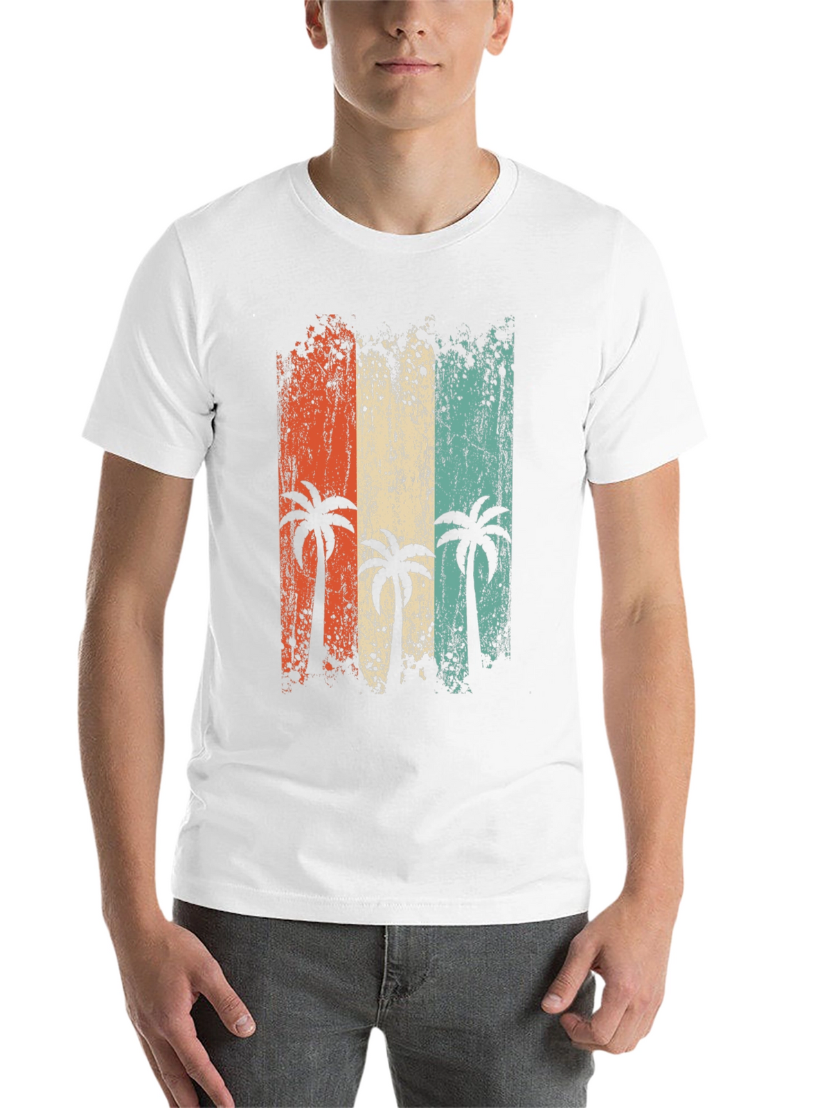 Retro Palm Tree Graphic Tee - Beach Vibes T-Shirt