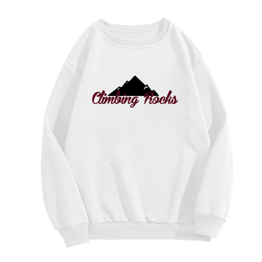 Climbing Rocks Mountain Crewneck Sweatshirt | Outdoor Adventure Pullover, Mountain Graphic Outdoor Top, Nature Lover Gift