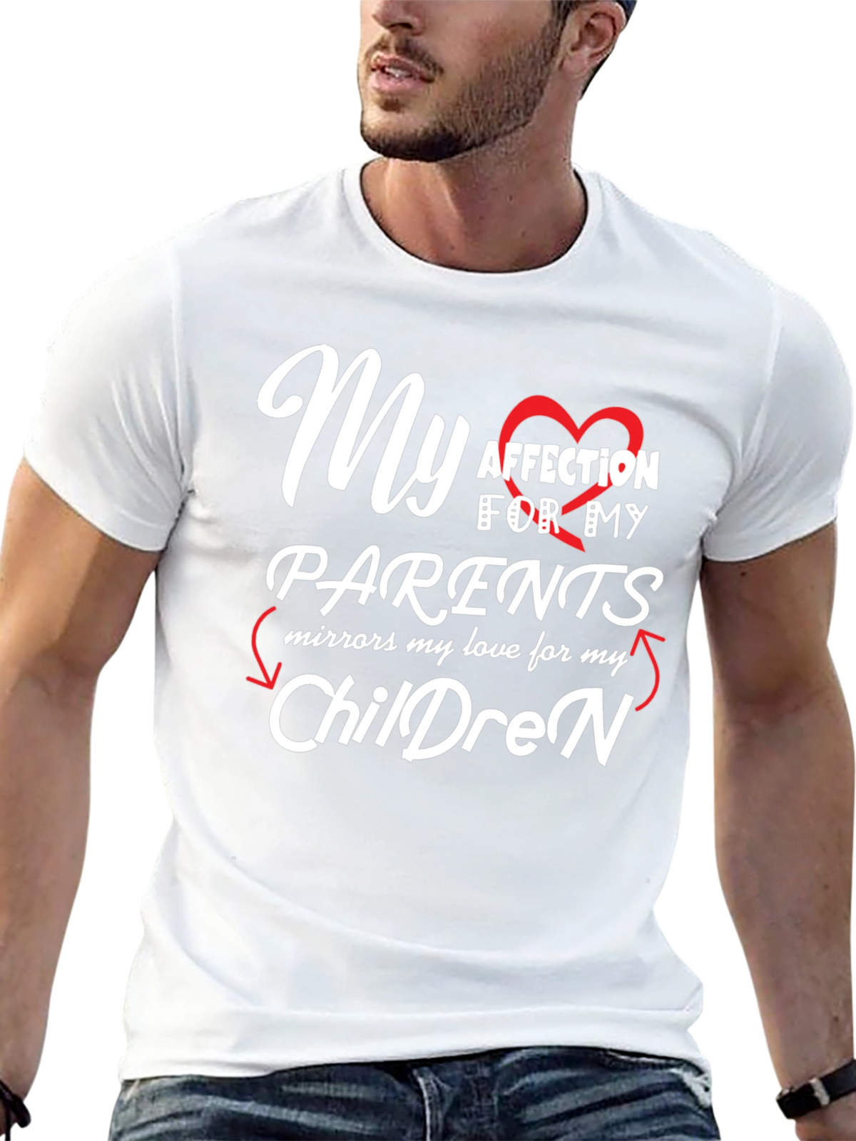 My Affection for Parents/Children Black T-Shirt