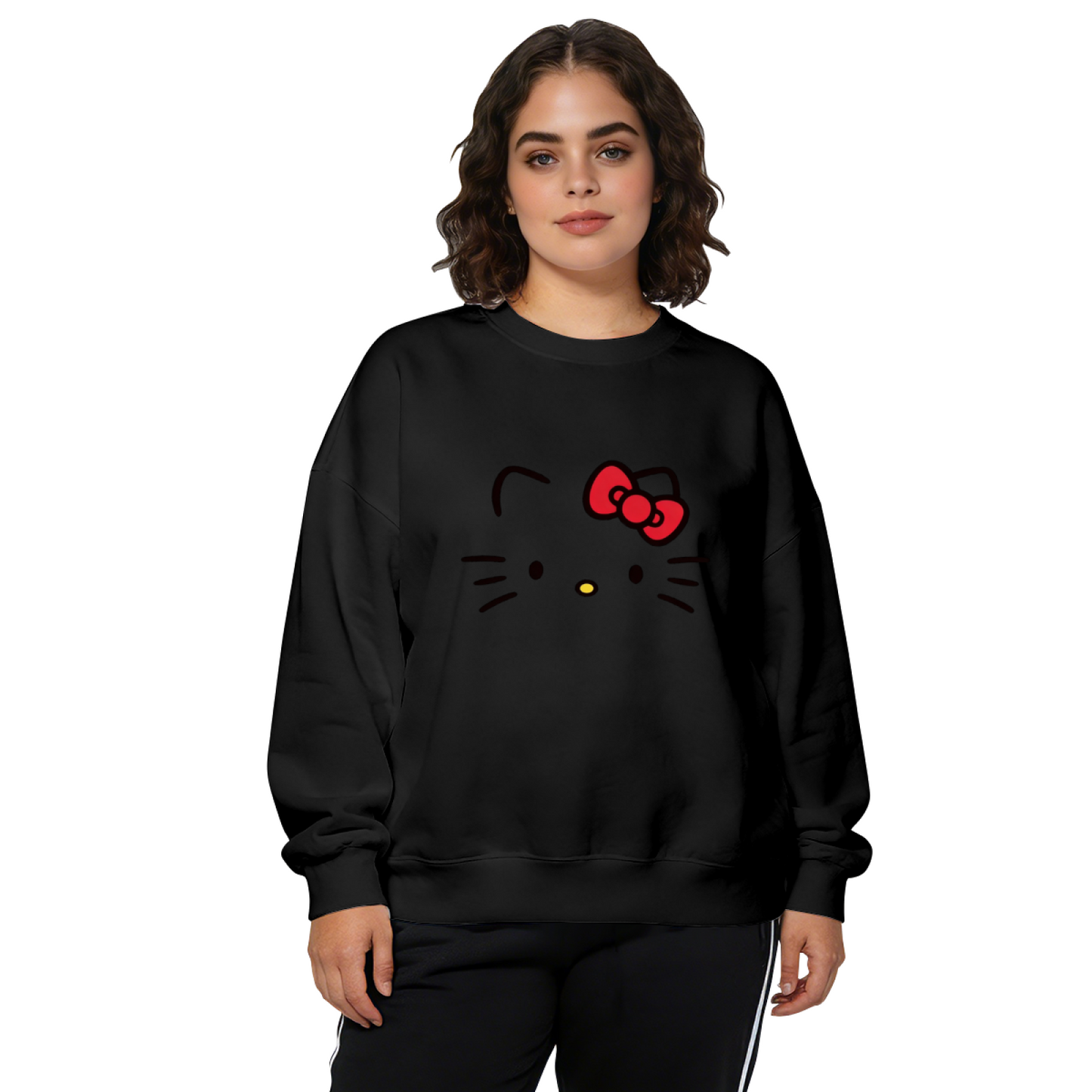 Cute Classic Hello Kitty Face Crewneck Sweatshirt