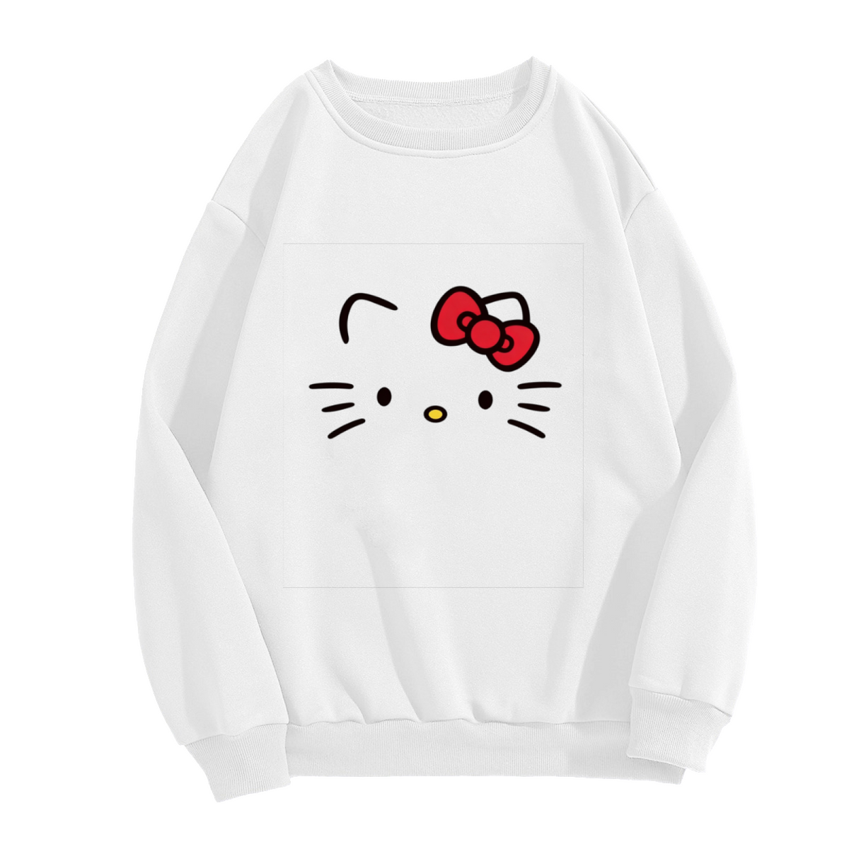 Cute Classic Hello Kitty Face Crewneck Sweatshirt