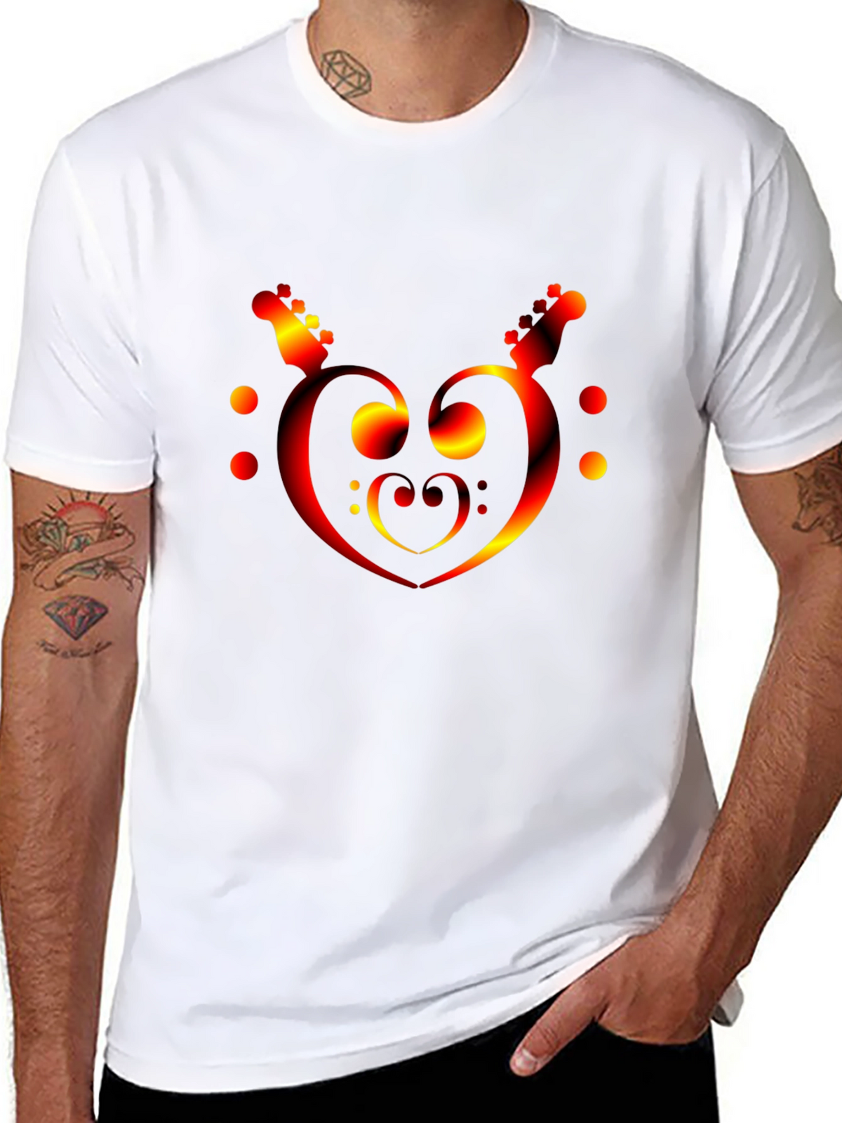 Musical Heartbeat T-Shirt - Black