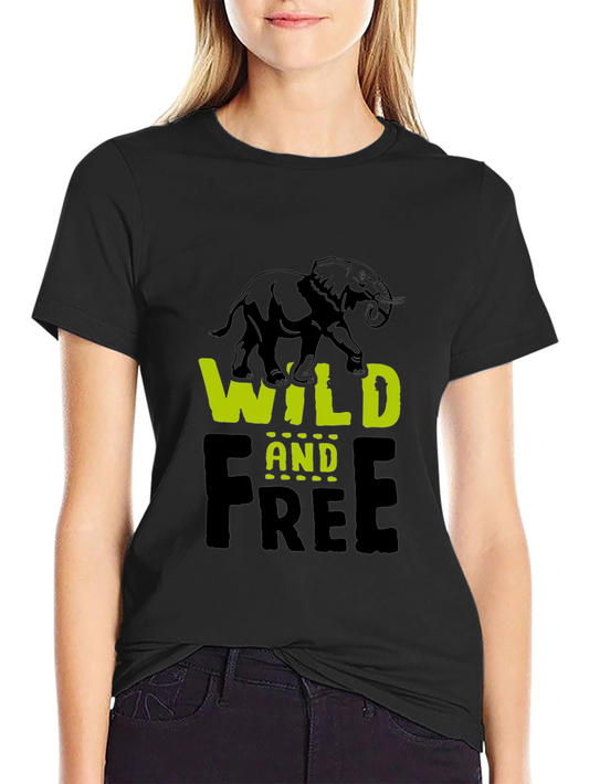 Wild and Free Elephant Graphic T-Shirt