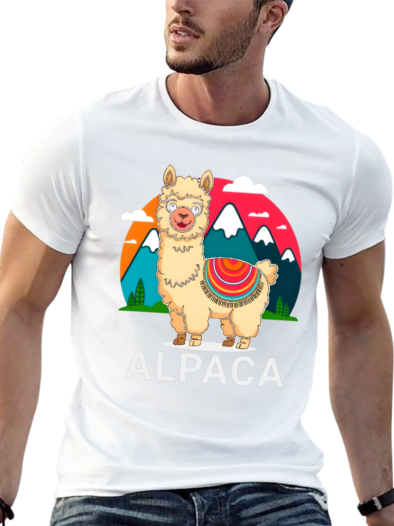 Alpaca Graphic Tee - Mountain Design T-Shirt